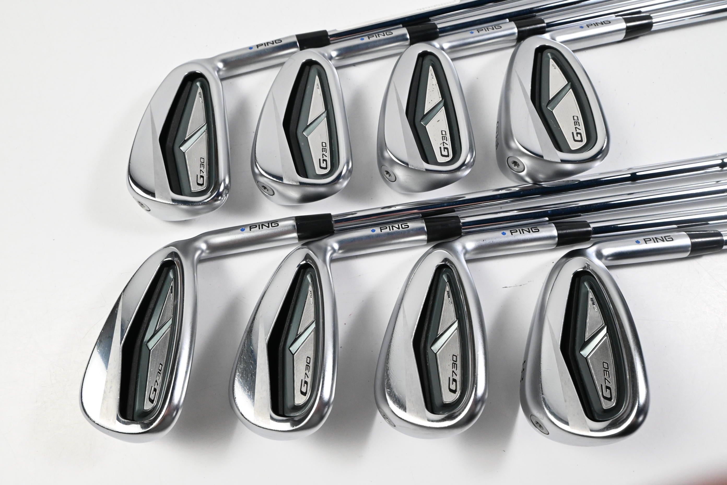 Ping G730 Irons / 6-PW+AW+GW+SW / Blue Dot / Regular Flex Dynamic Gold R300