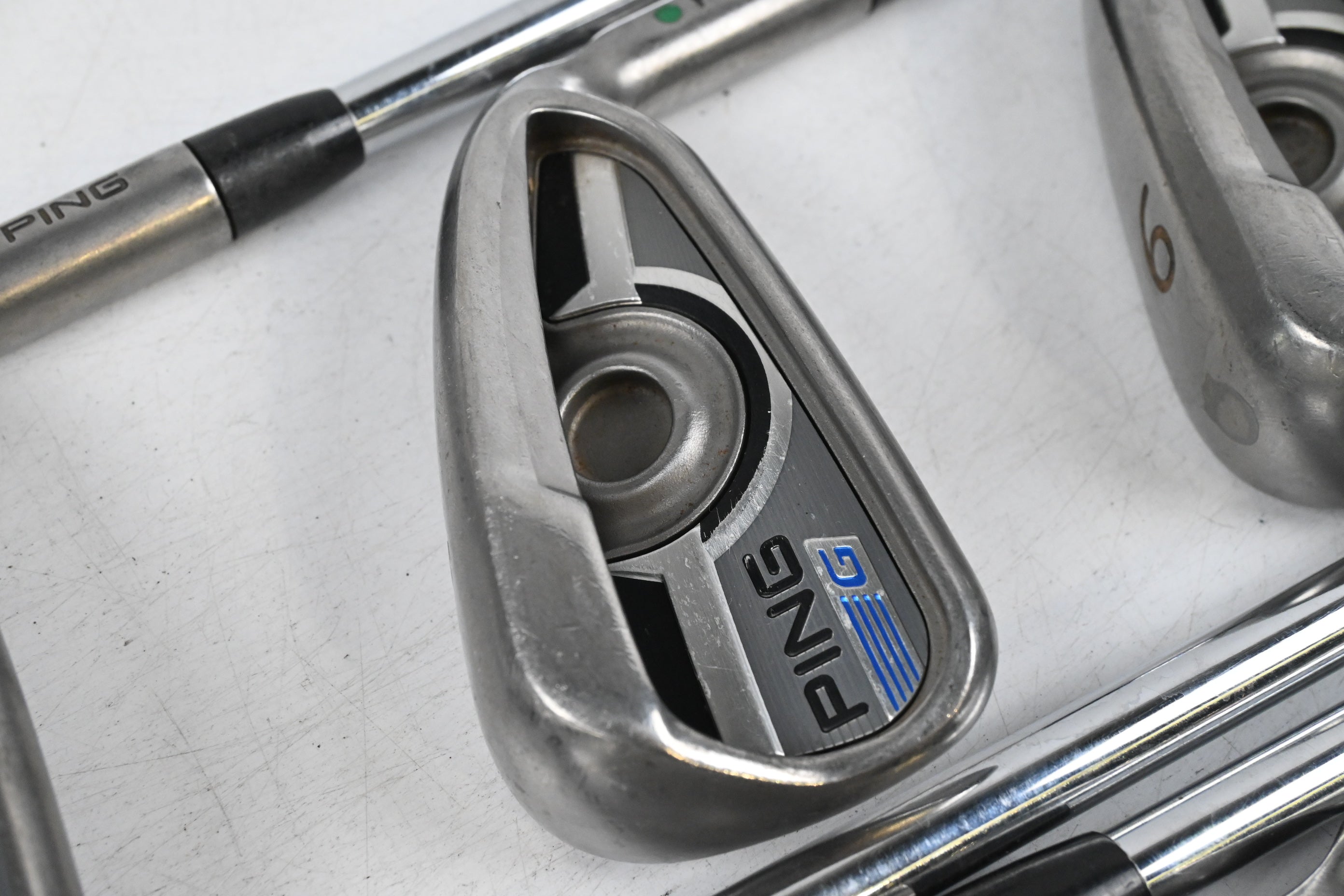 Ping G Series Irons / 4-PW / Green Dot / Regular Flex Ping AWT 2.0 Shafts