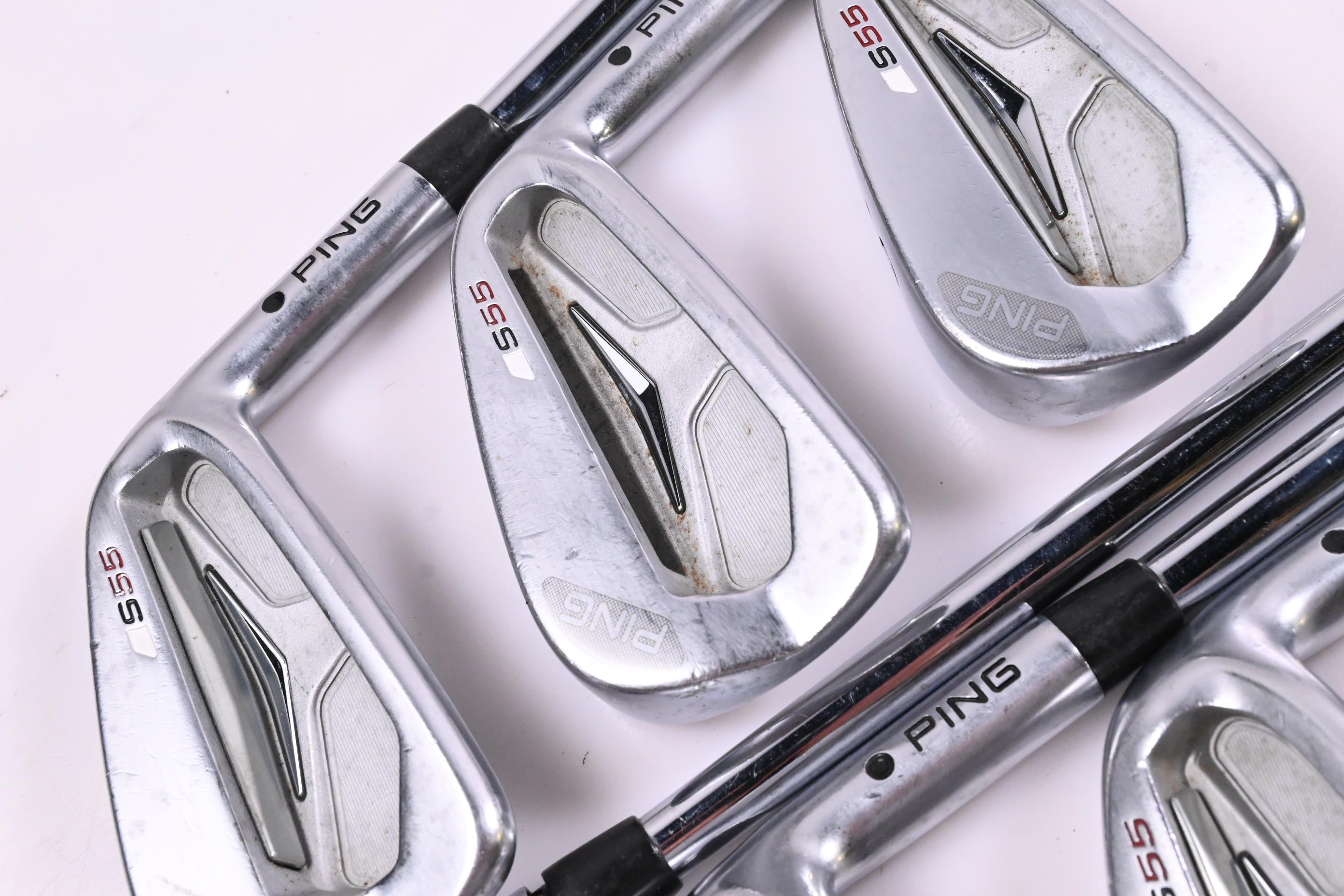 Ping S55 Irons / 4-PW / Black Dot / Stiff Flex Ping AWT 2.0 Shafts