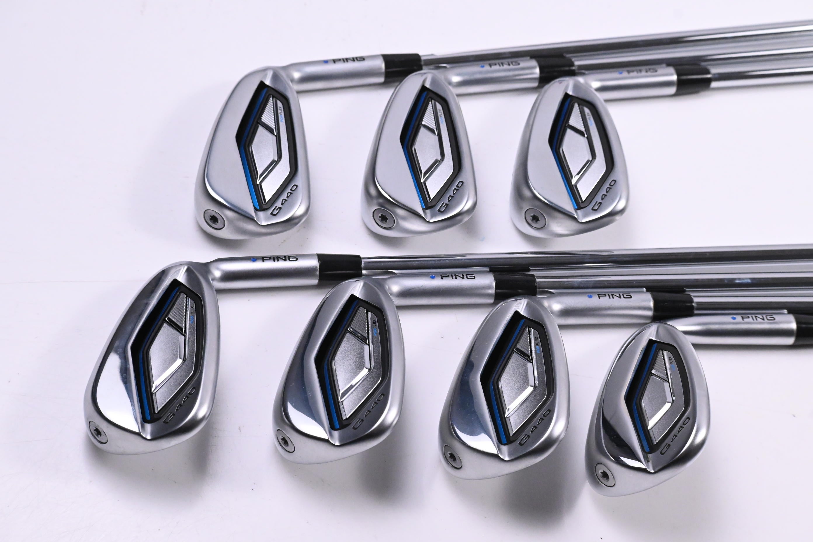 Ping G440 Irons / 6-PW+GW+56° / Blue Dot / Regular Flex Ping AWT 3.0 Shafts
