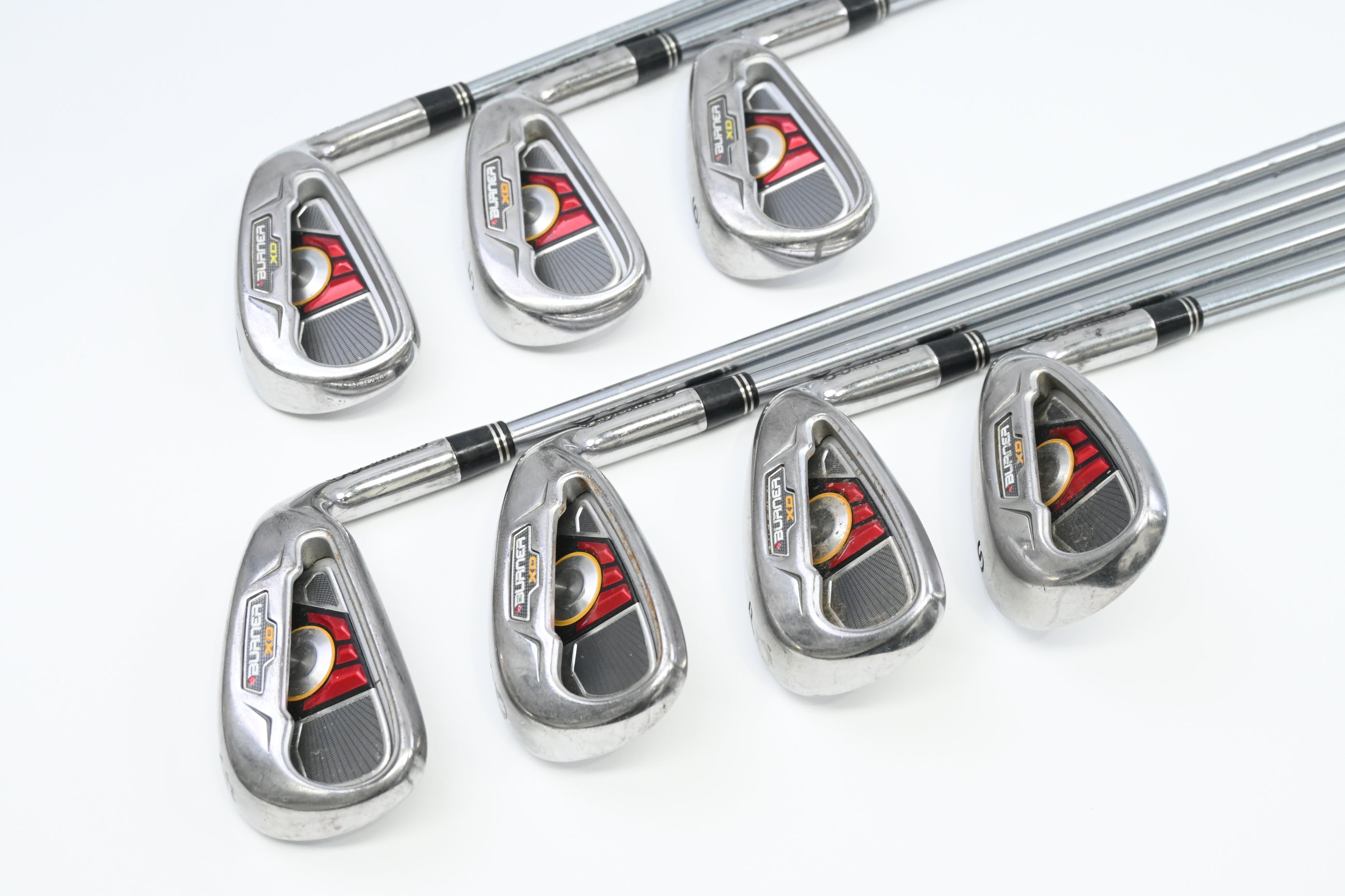 Taylormade Burner XD Irons / 4-PW+SW, Missing 8 iron / Regular Flex Reax 90