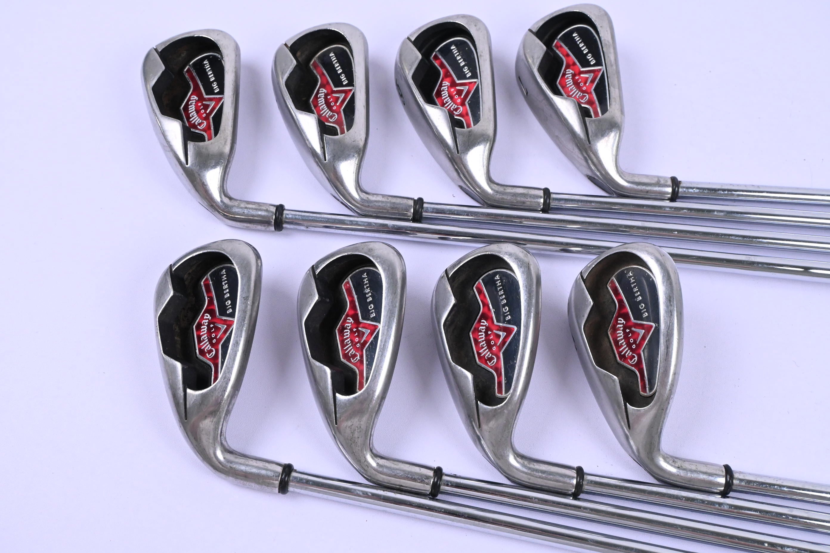 Left Hand Callaway Big Bertha 2006 Irons / 4-PW+SW / Uniflex Big Bertha Shafts