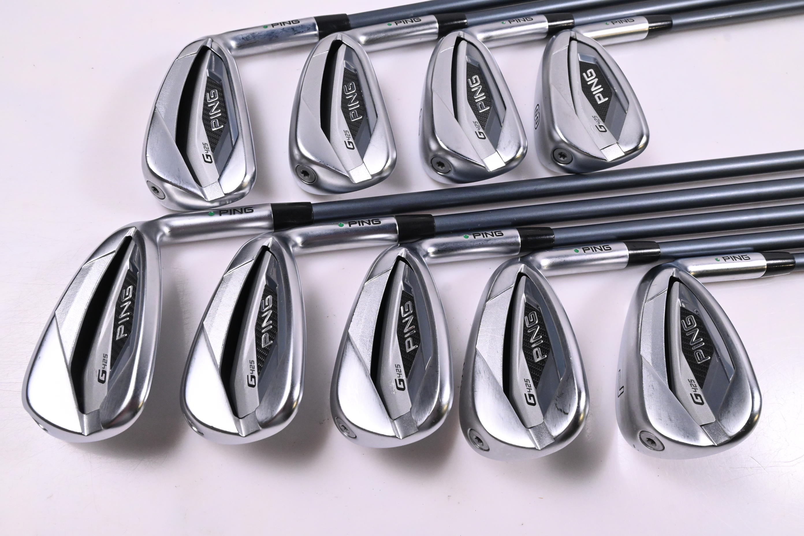 Ping G425 Irons / 5-PW+GW+SW+LW / Green Dot / Regular Flex Ping Alta CB Slate