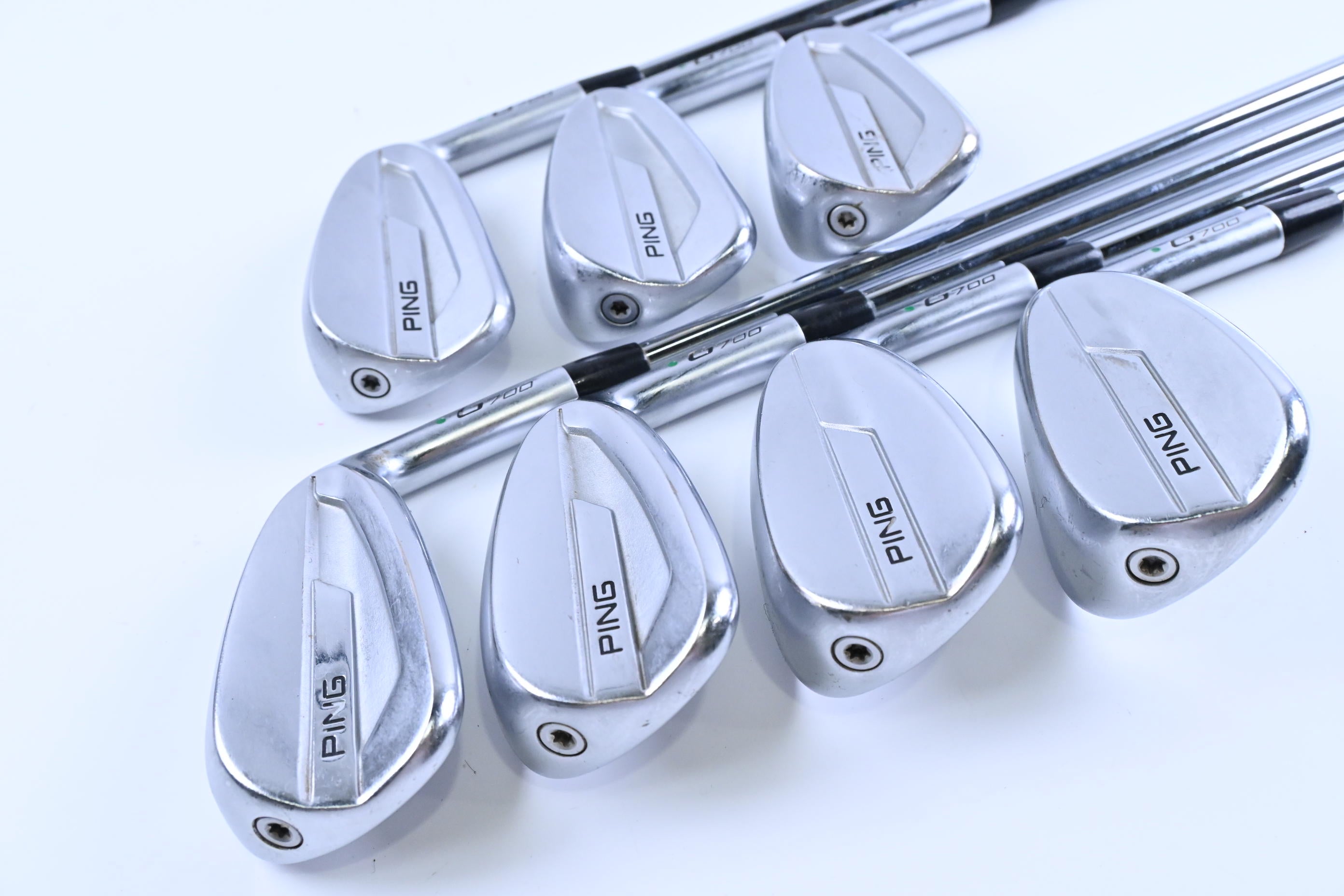 Ping G700 Irons / 5-PW+UW / Green Dot / Regular Flex Project X LZ 115 Shafts