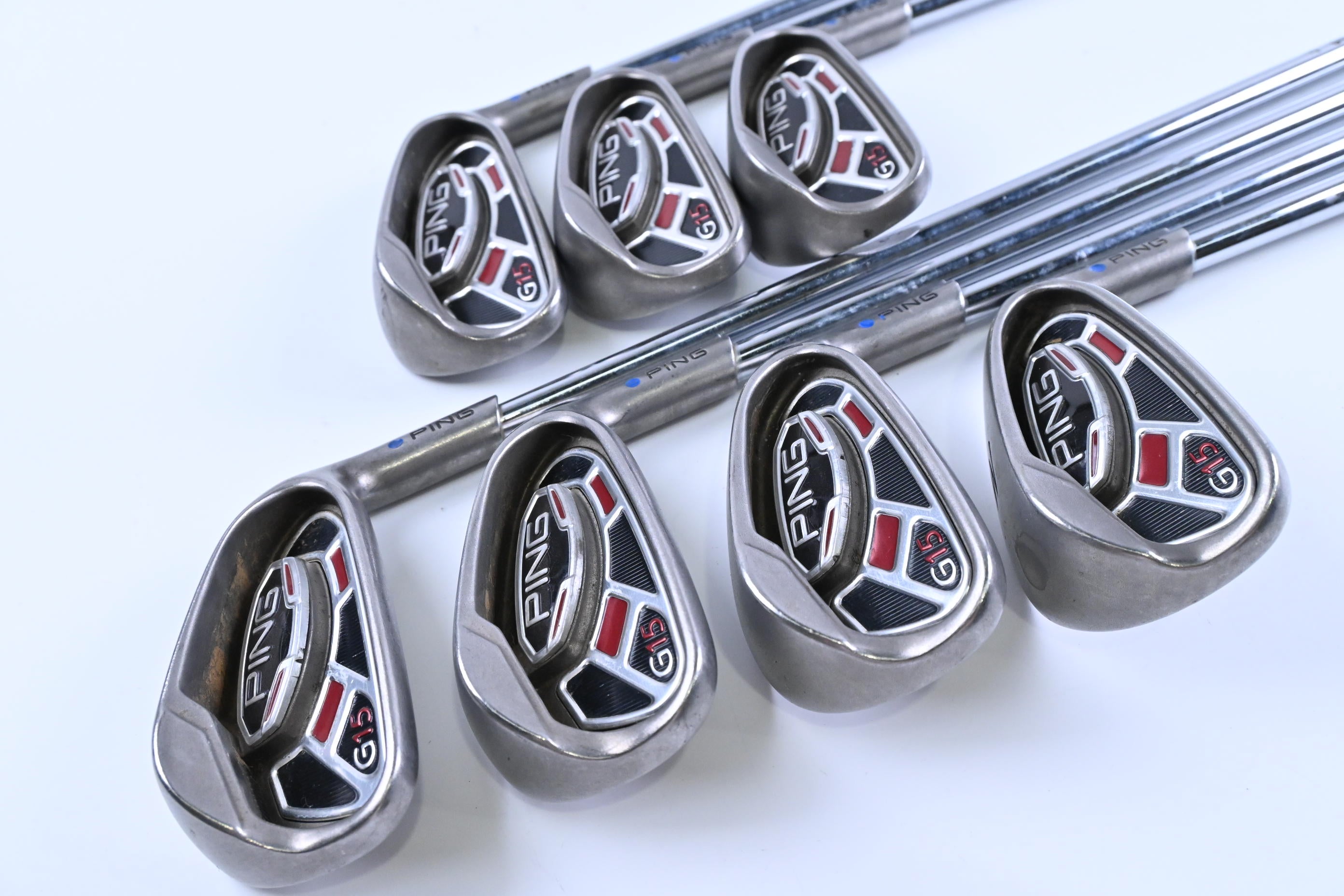 Ping G15 Irons / 4-PW / Blue Dot / Regular Flex Ping AWT Shafts