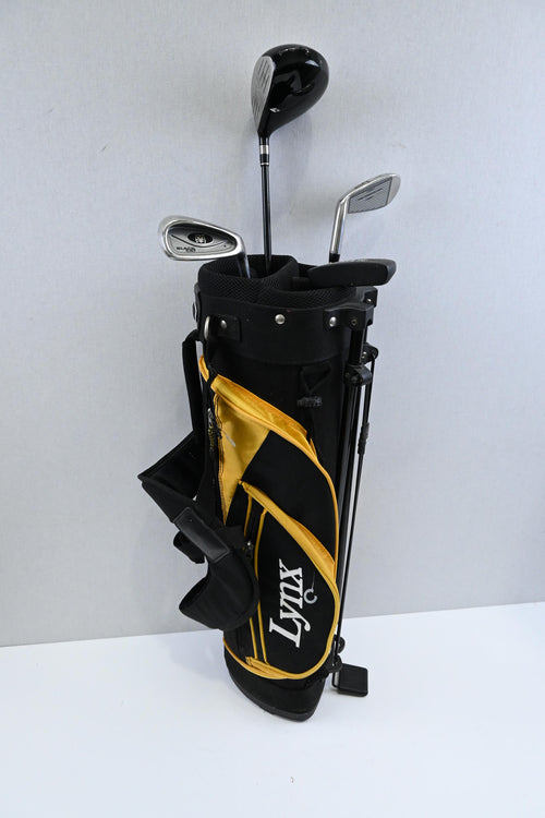 Junior Lynx Black Cat Package Set / Wood, Irons, Putter, Bag