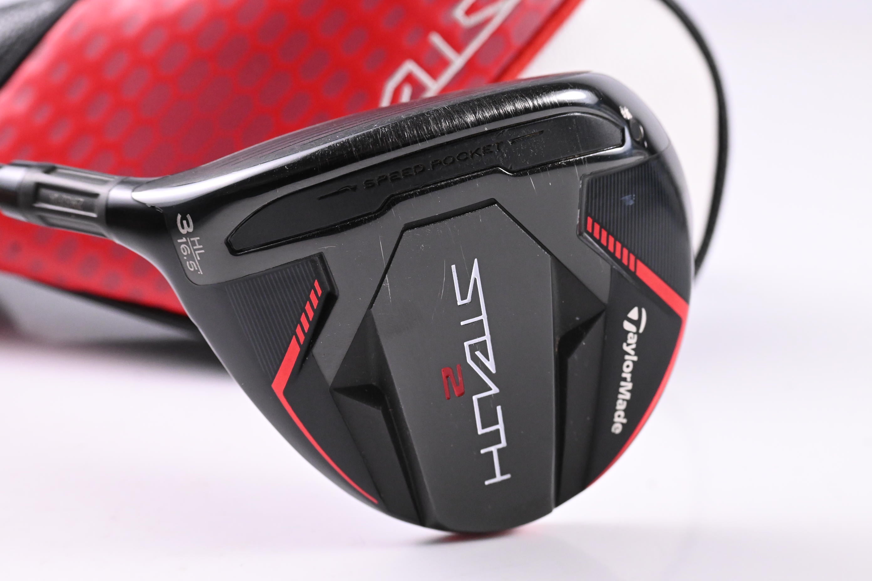 Left Hand Taylormade Stealth 2 #3HL Wood / 16.5 Degree / Stiff Flex Ventus TR