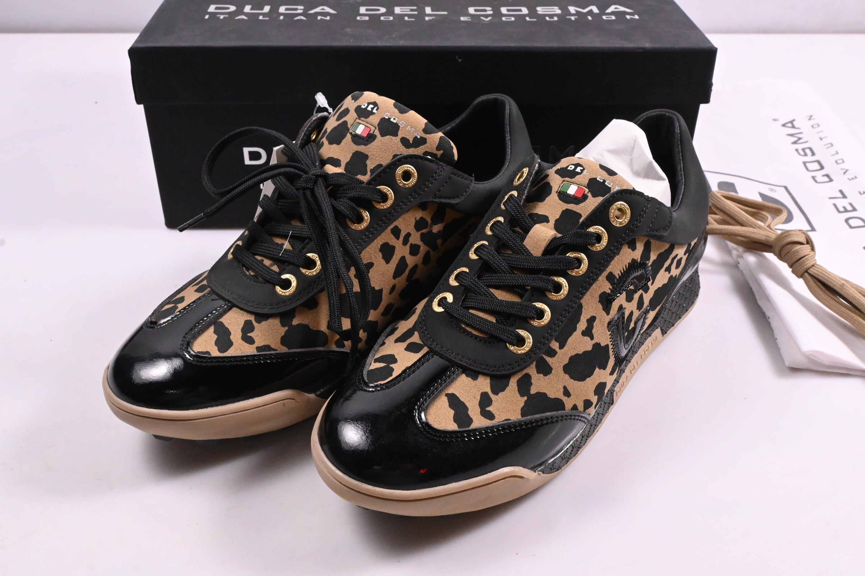 Ladies Duca Del Cosma Aviva Shoes / Size UK 4 / Sand, Black