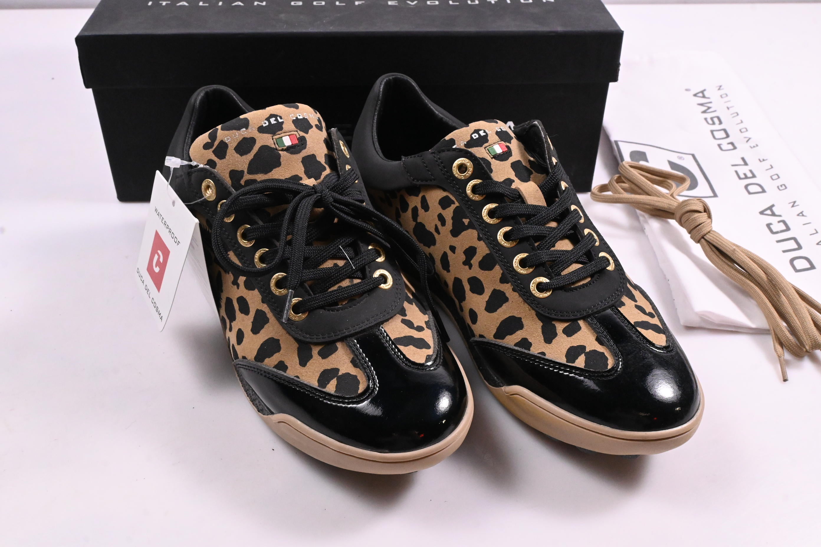 Ladies Duca Del Cosma Aviva Shoes / Size UK 4 / Sand, Black