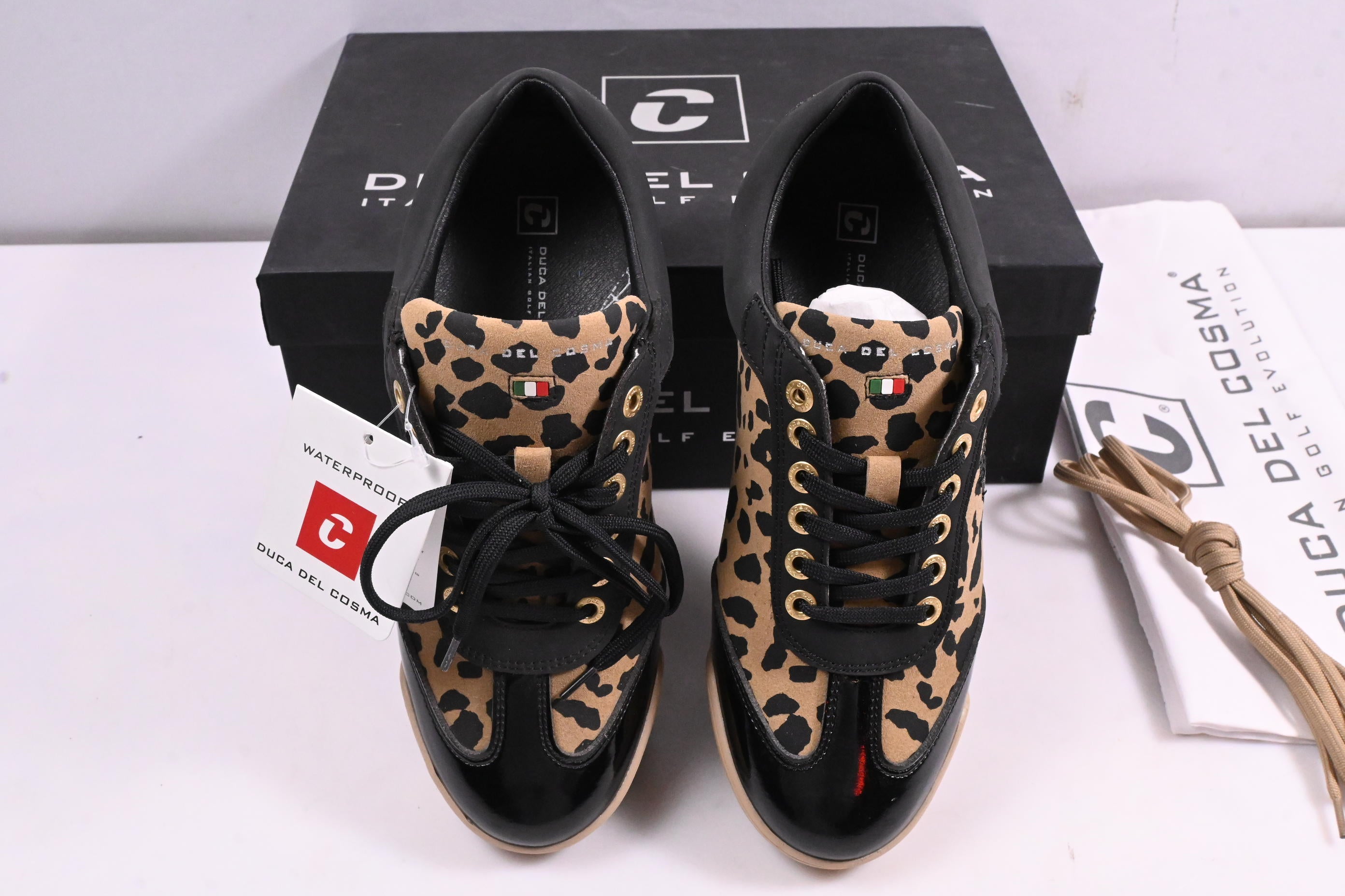 Ladies Duca Del Cosma Aviva Shoes / Size UK 4 / Sand, Black