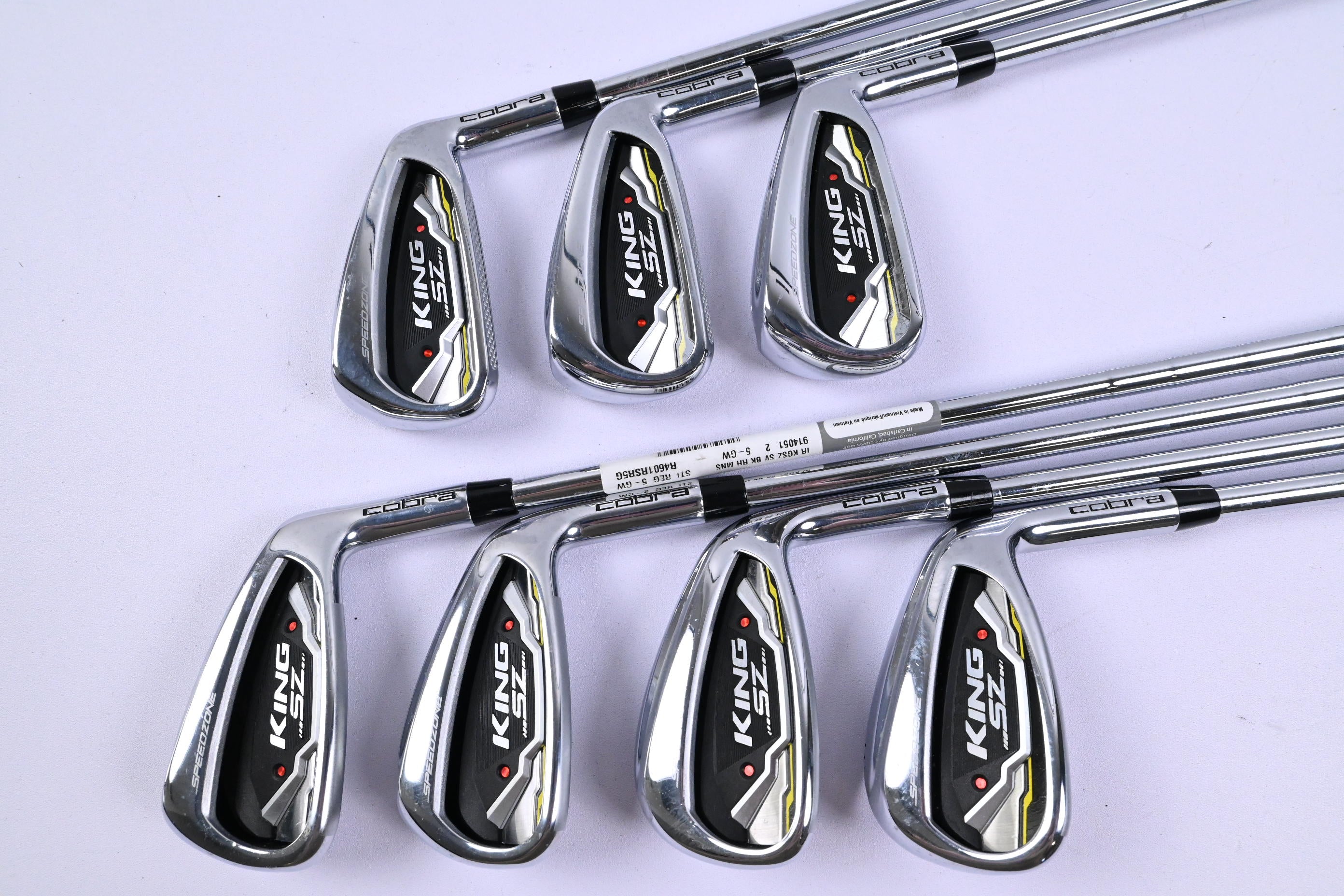 Cobra King Speedzone Irons / 5-PW+GW / Regular Flex KBS Tour 90 Shafts