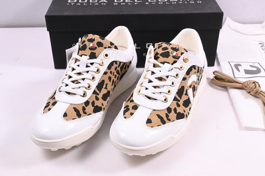 Ladies Duca Del Cosma King Cheetah Shoes / Size UK 5 / White