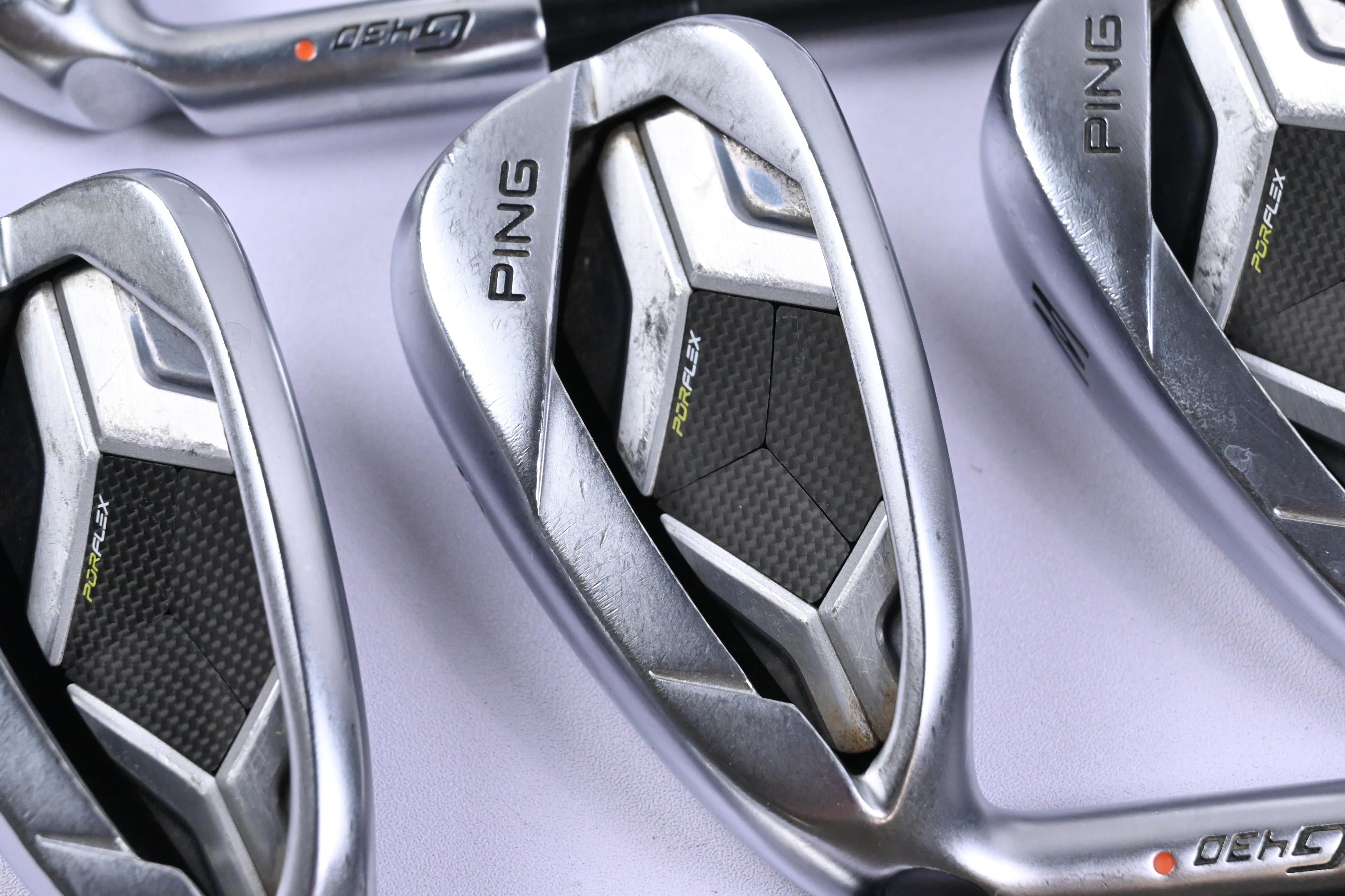 Left Hand Ping G430 Irons / 5-PW / Orange Dot / Senior Flex Alta CB Black