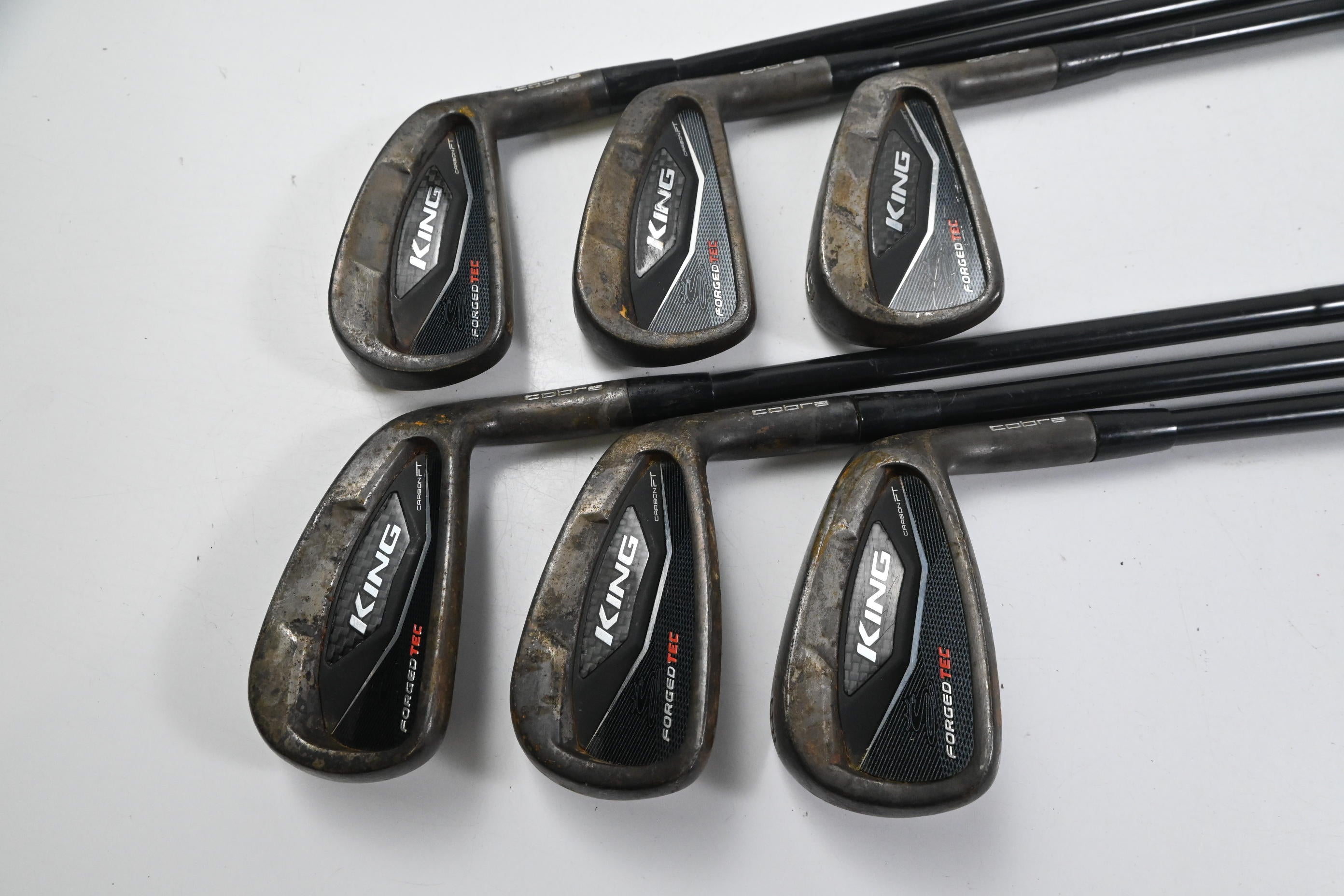 Cobra King Forged Tec Black Irons / 4-9i / Stiff Flex AMT Tour White S300 Shafts