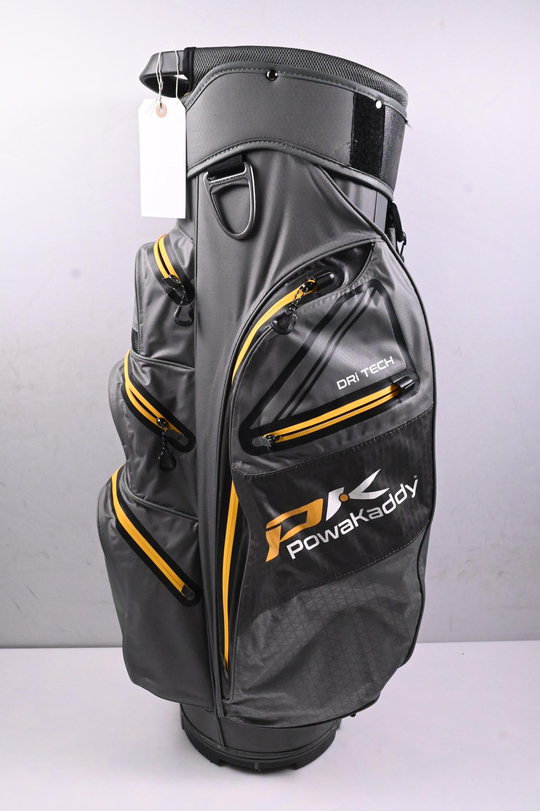 Powakaddy Dri-Tech Cart Bag / 14-Way Divider / Grey, Yellow