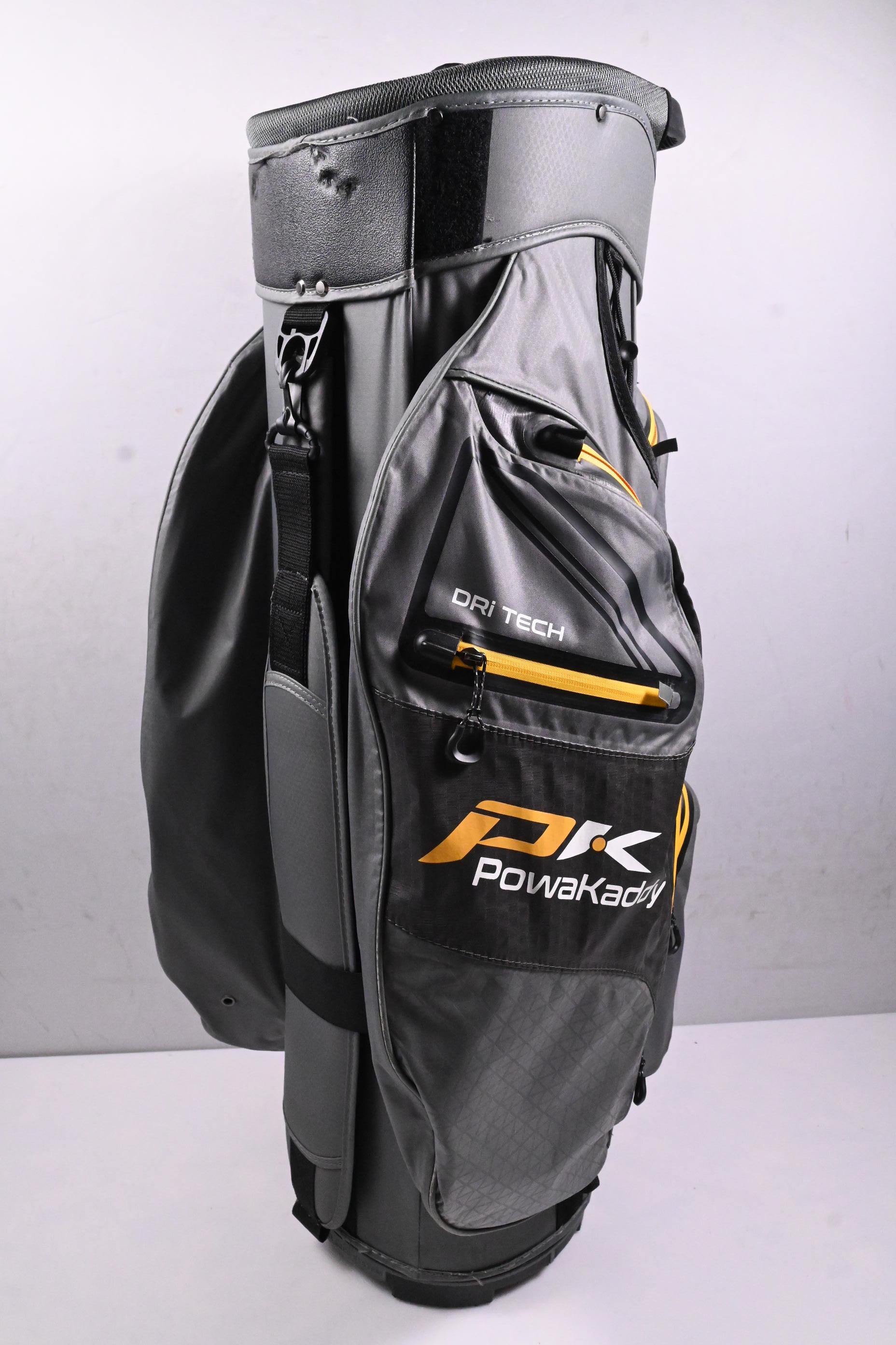 Powakaddy Dri-Tech Cart Bag / 14-Way Divider / Grey, Yellow