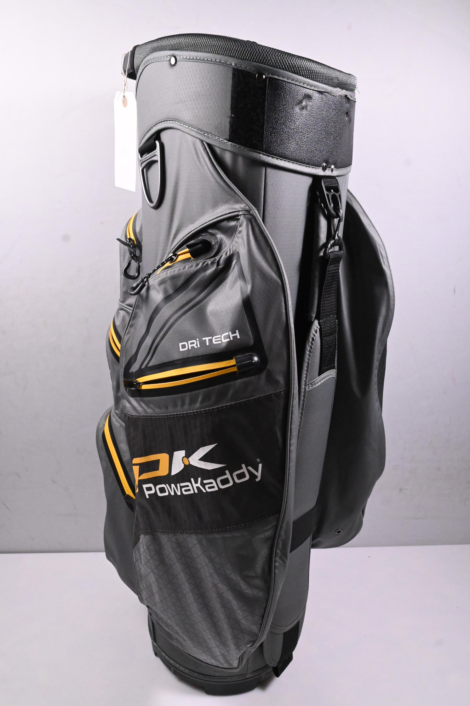 Powakaddy Dri-Tech Cart Bag / 14-Way Divider / Grey, Yellow