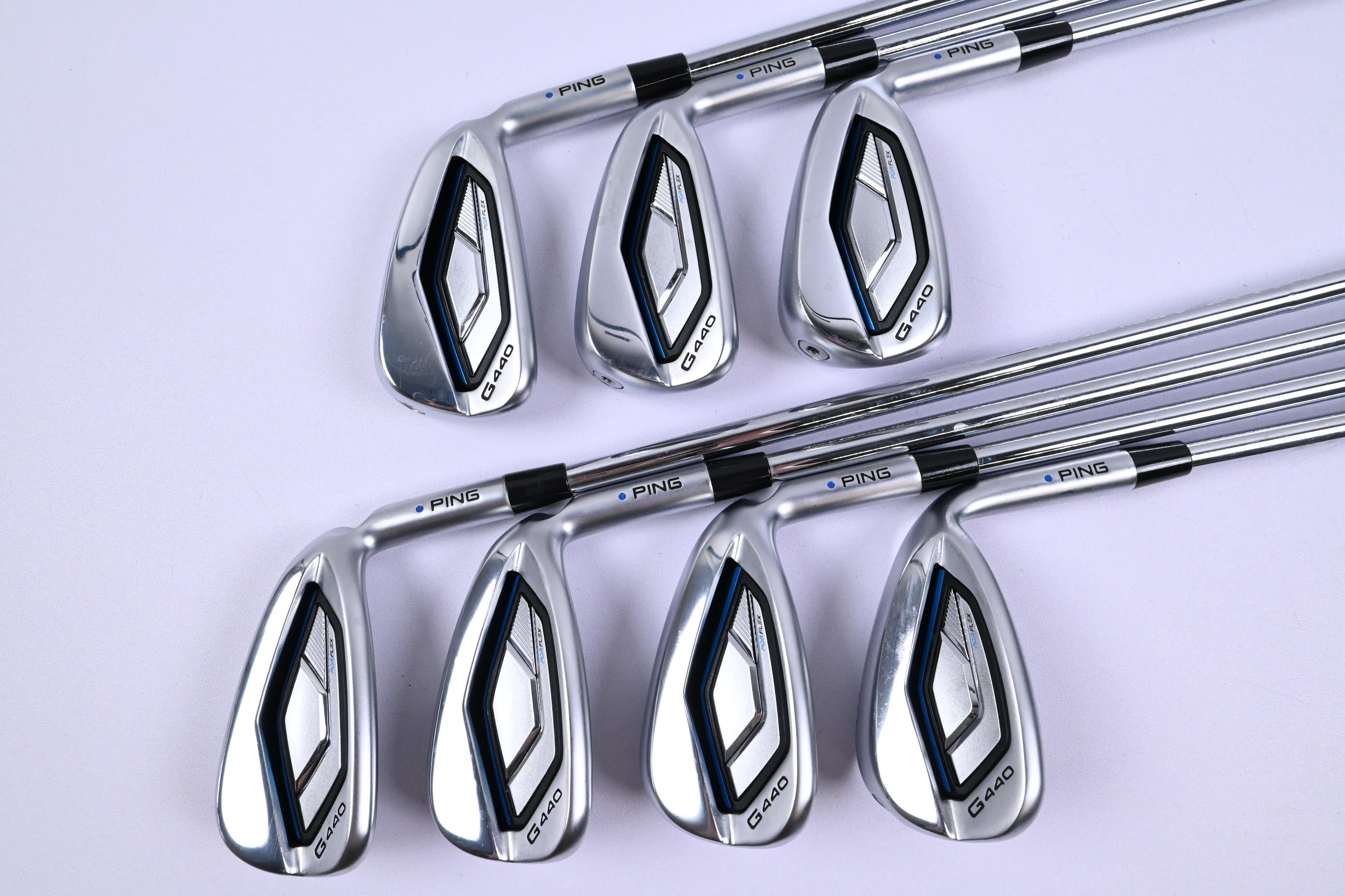 Ping G440 Irons / 6-PW+AW+56* / Blue Dot / Regular Flex Ping AWT 3.0 Shafts