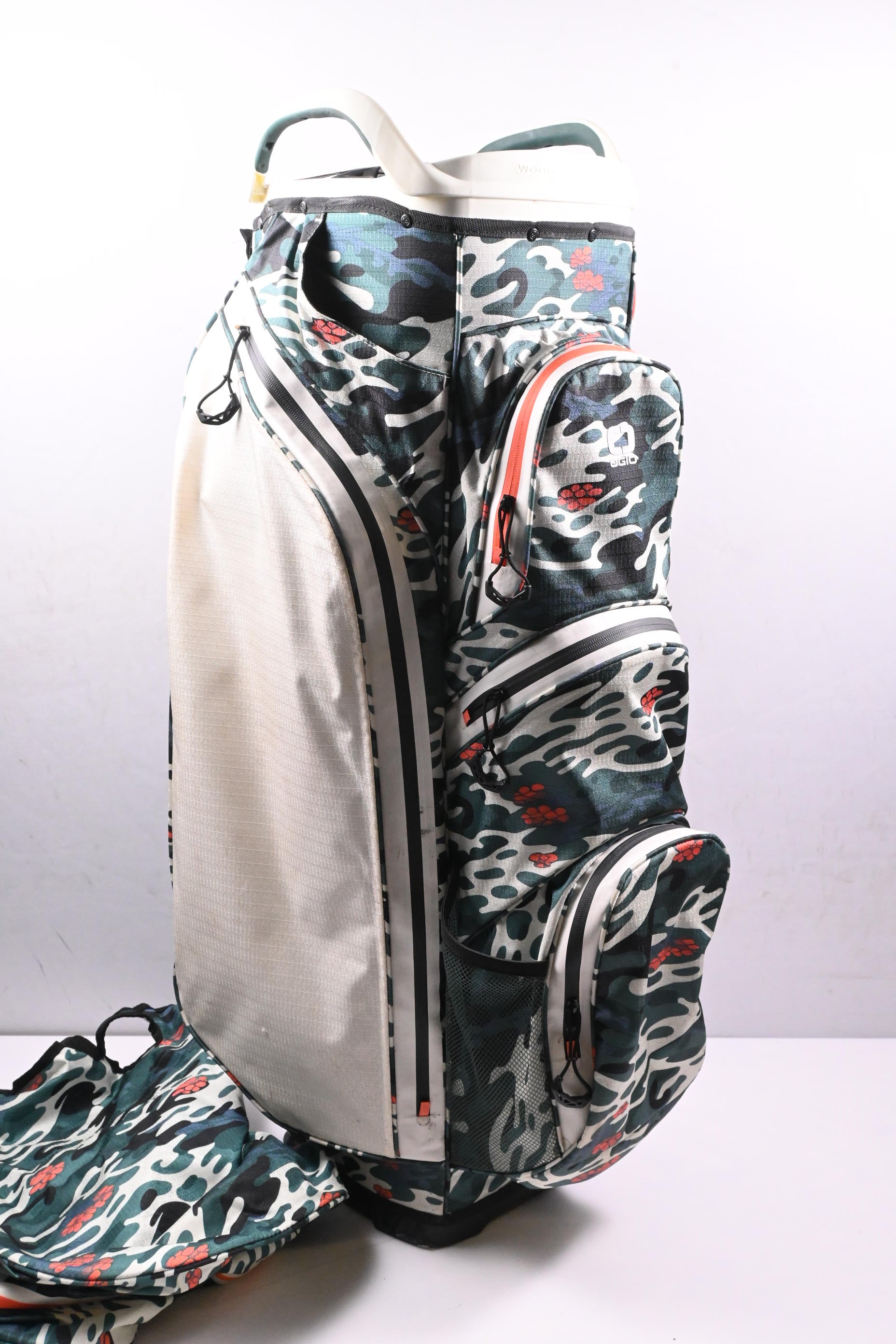 Ogio Silencer Cart Bag / 14-Way Divider / White, Green