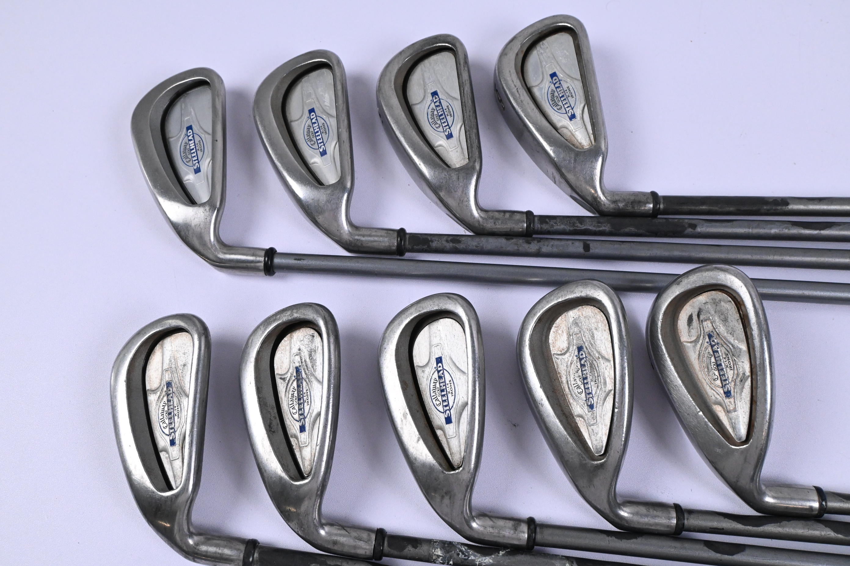 Left Hand Callaway X-14 Irons / 3-PW+SW / Regular Flex Steelhead X-14 Shafts