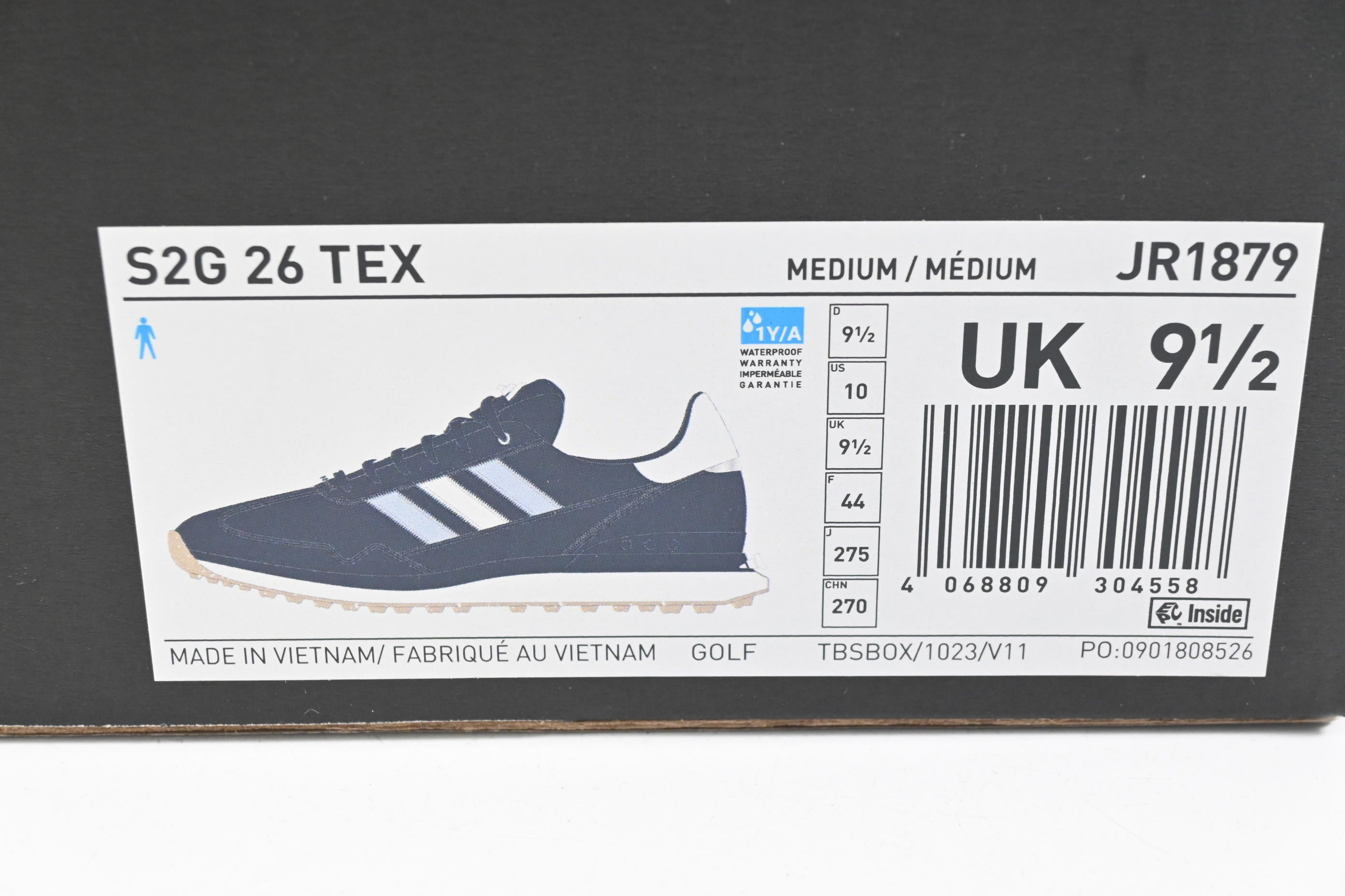 Adidas SG 26 Tex Golf Shoe / Size 9.5 / Navy Blue