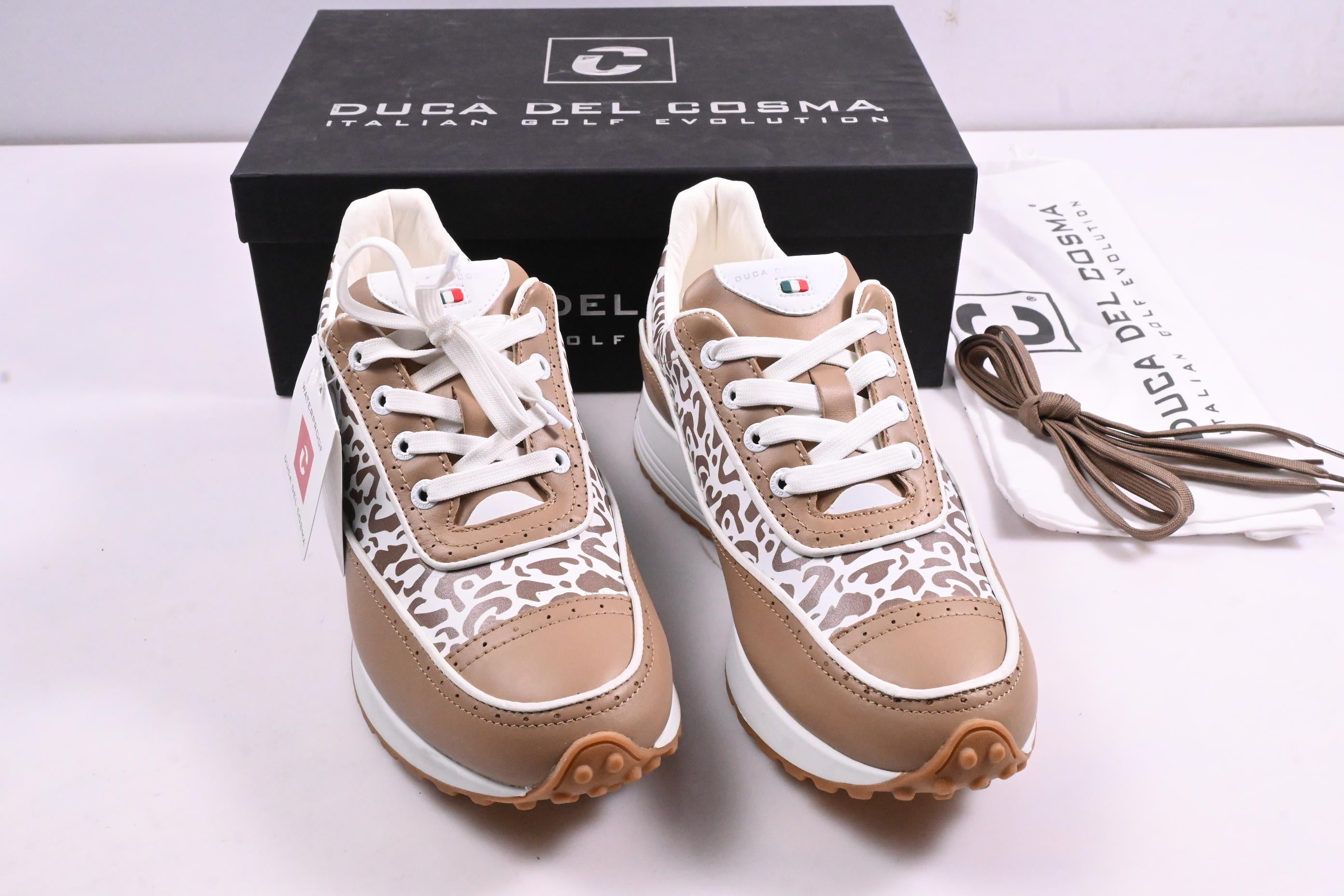 Ladies Duca Del Cosma Alexa Shoes / Size UK 8 / Taupe, Cheetah