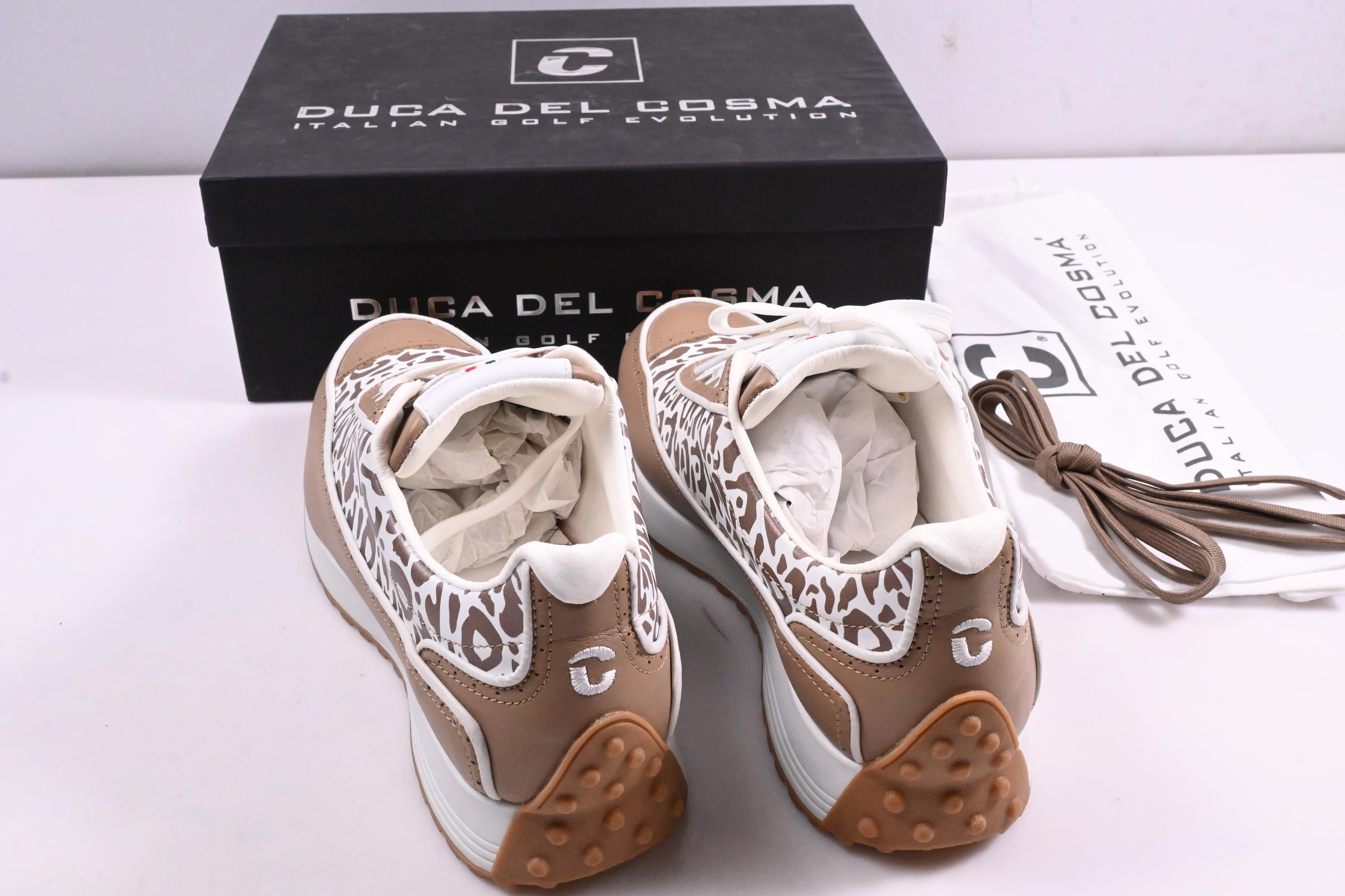 Ladies Duca Del Cosma Alexa Shoes / Size UK 8 / Taupe, Cheetah