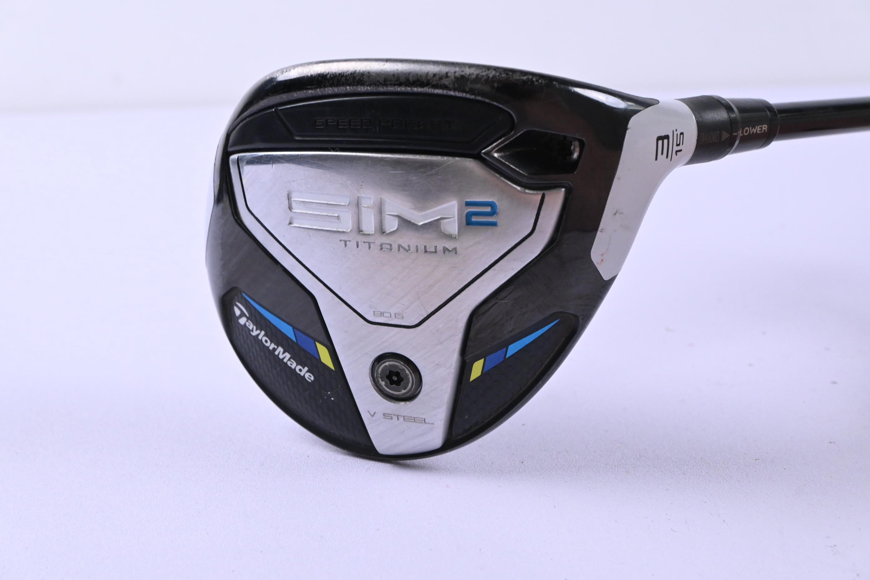 Taylormade SIM2 Ti #3 Wood / 15 Degree / Stiff Flex Tensei AV Raw Blue 65 Shaft