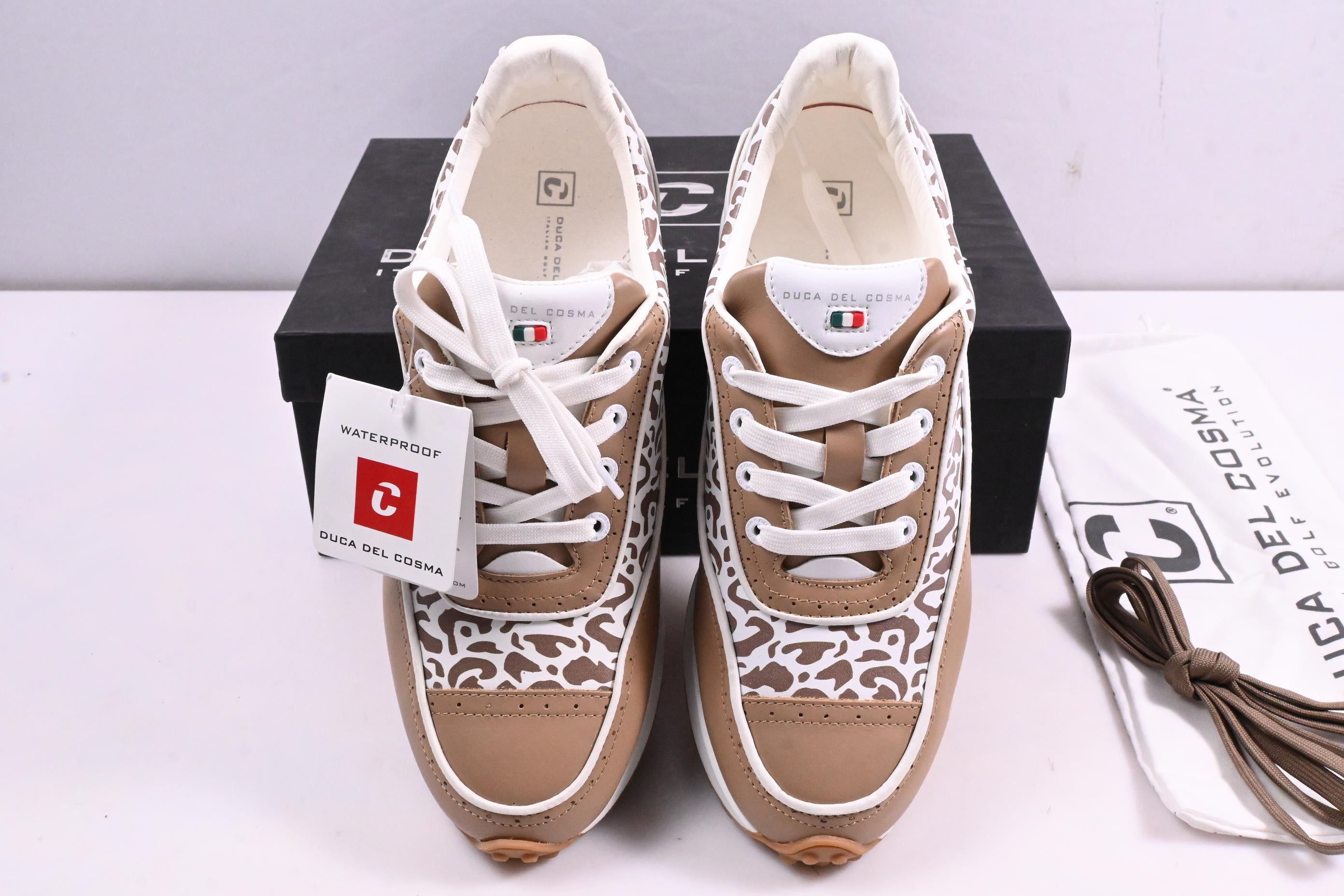 Ladies Duca Del Cosma Alexa Shoes / Size UK 8 / Taupe, Cheetah