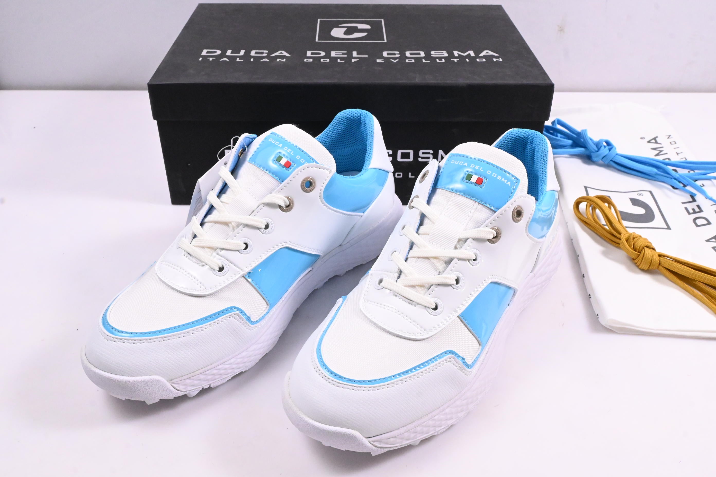 Ladies Duca Del Cosma Padova Shoes / Size UK 5 / White, Aqua