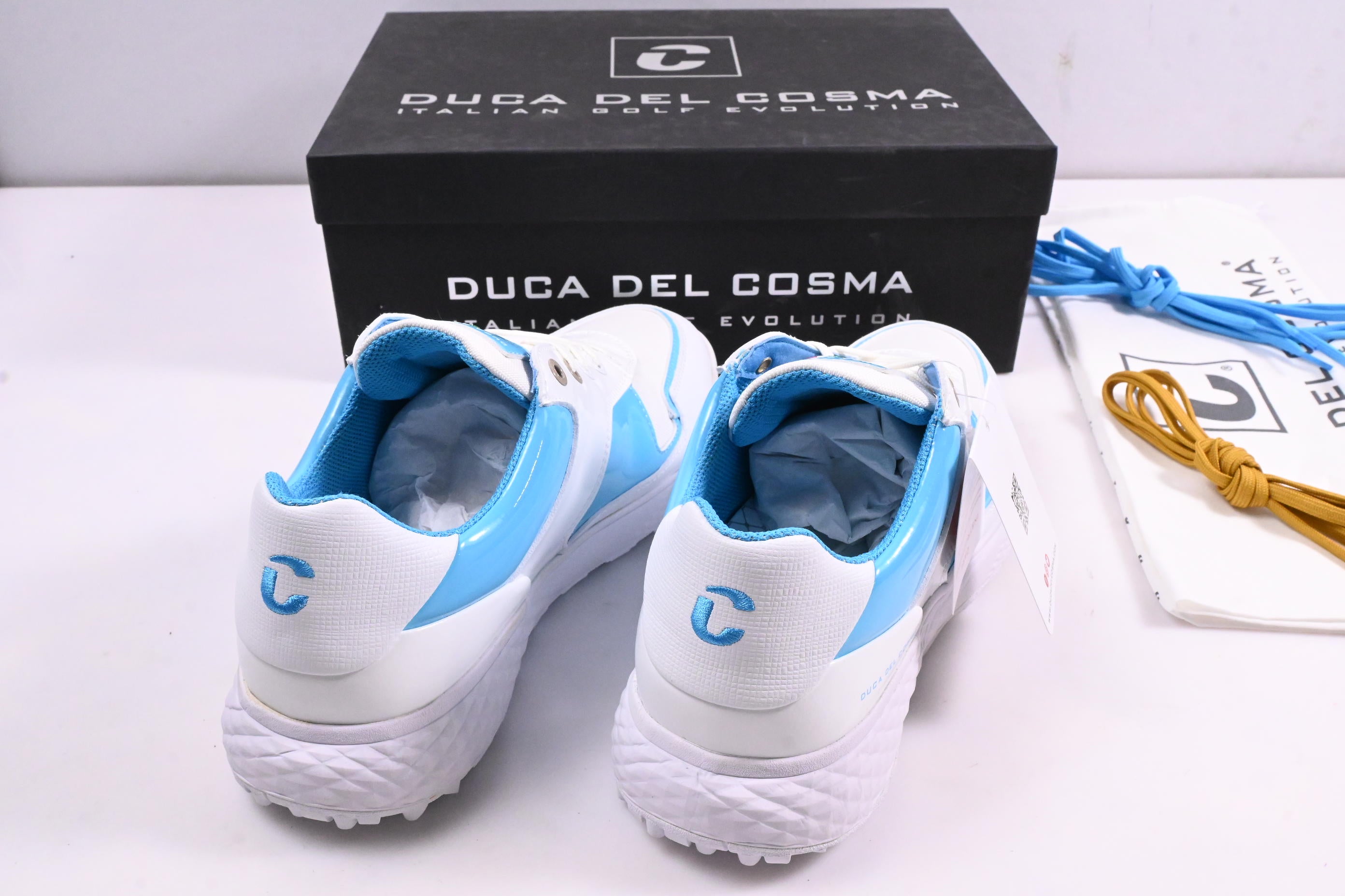Ladies Duca Del Cosma Padova Shoes / Size UK 5 / White, Aqua