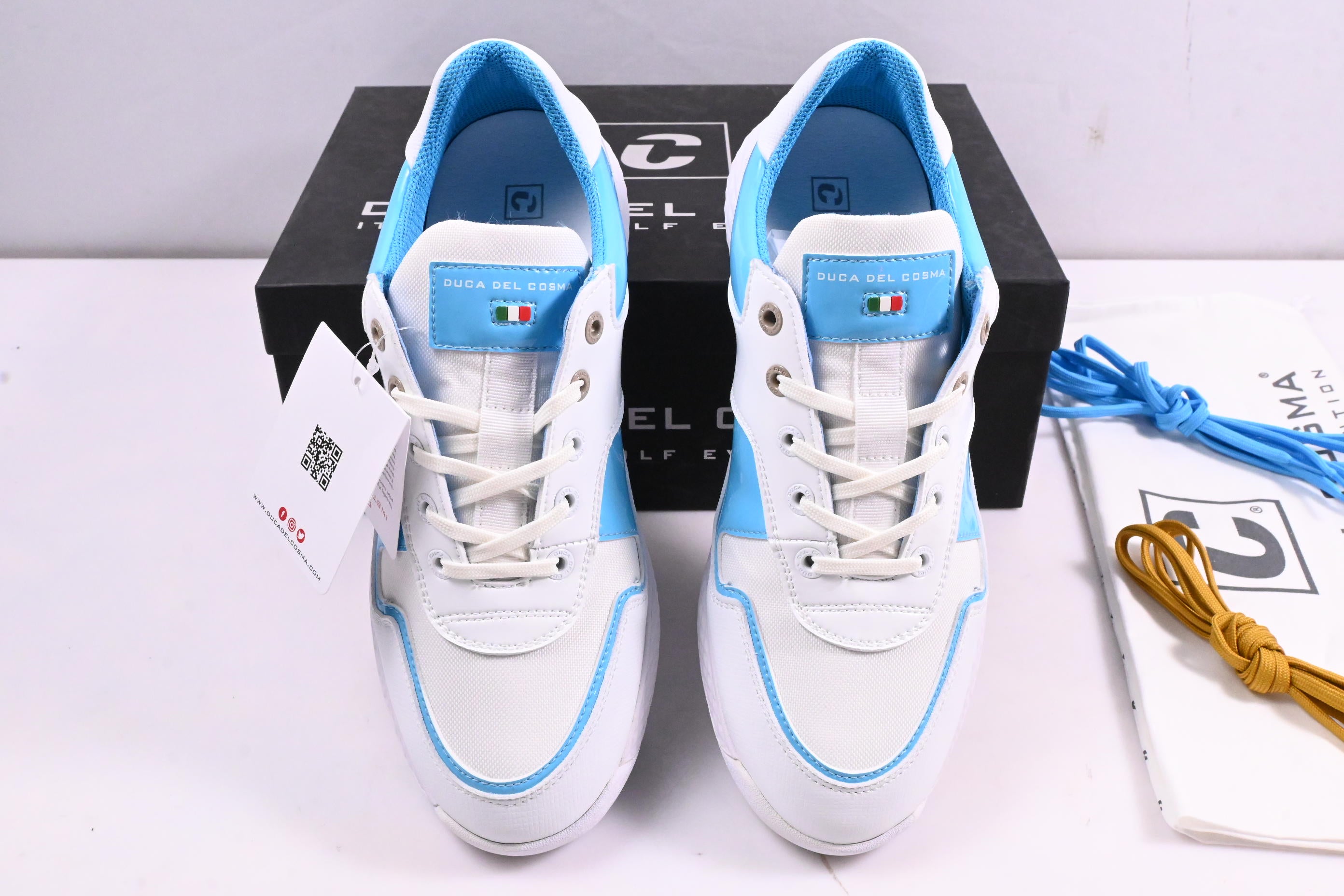 Ladies Duca Del Cosma Padova Shoes / Size UK 5 / White, Aqua