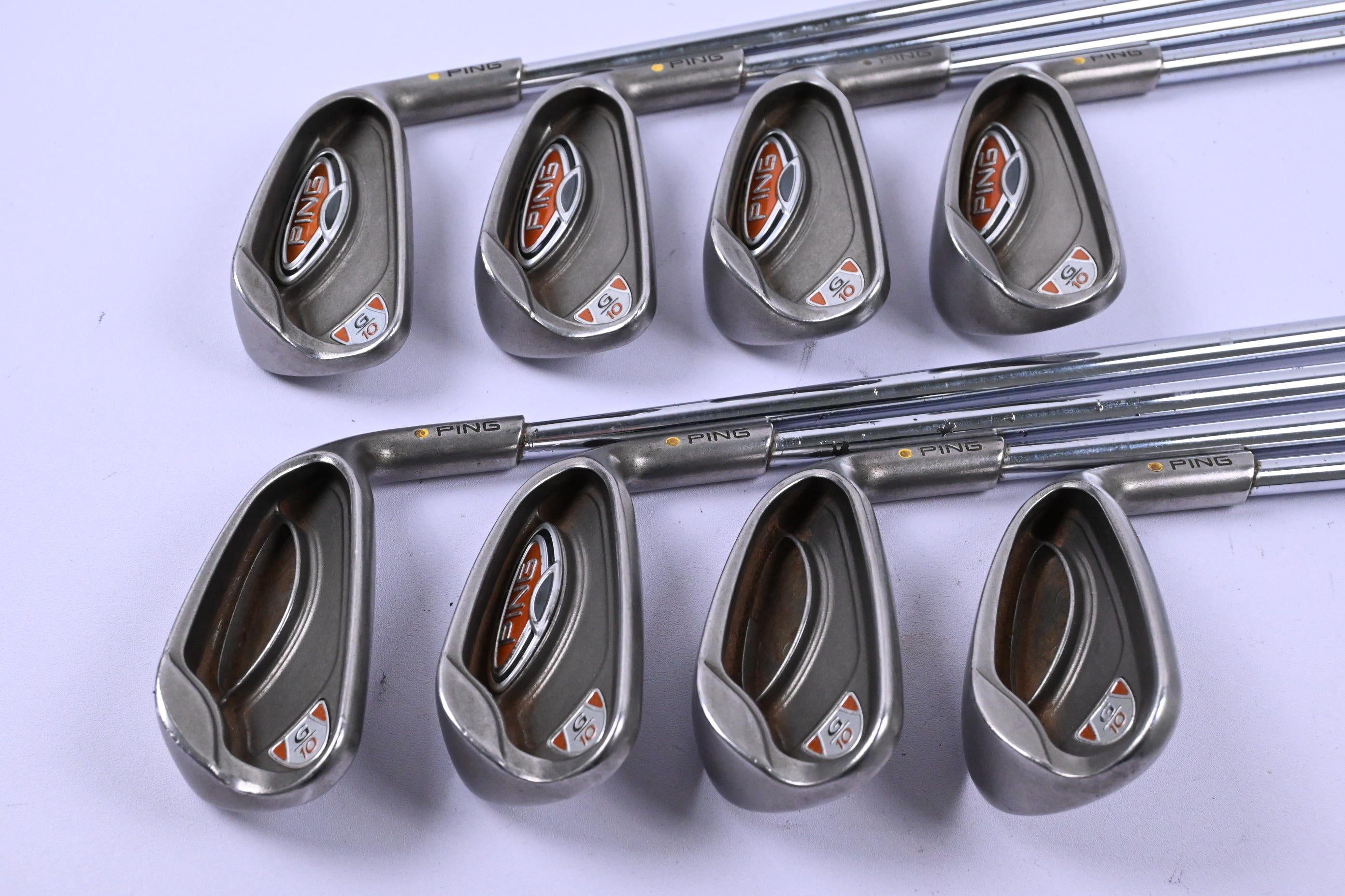 Ping G10 Irons / 4-PW+SW / Yellow Dot / Regular Flex Ping AWT Shafts