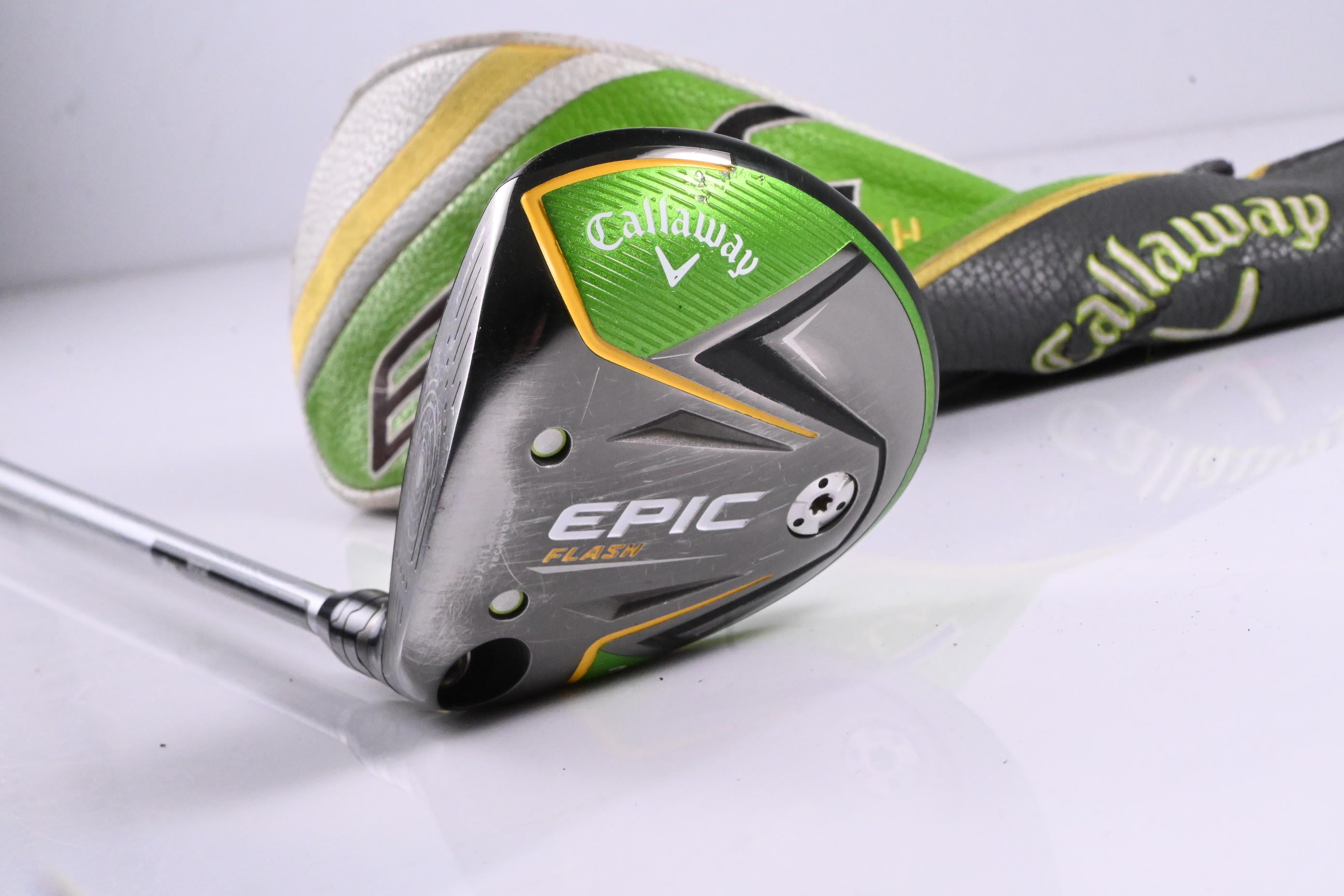 Left Hand Callaway Epic Flash #3 Wood / 15 Degree / Regular Flex EvenFlow Green