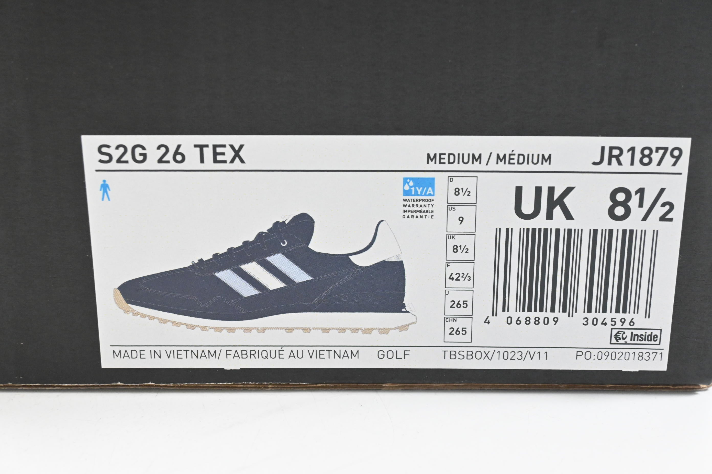 Adidas SG 26 Tex Golf Shoe / Size 8.5 / Navy Blue