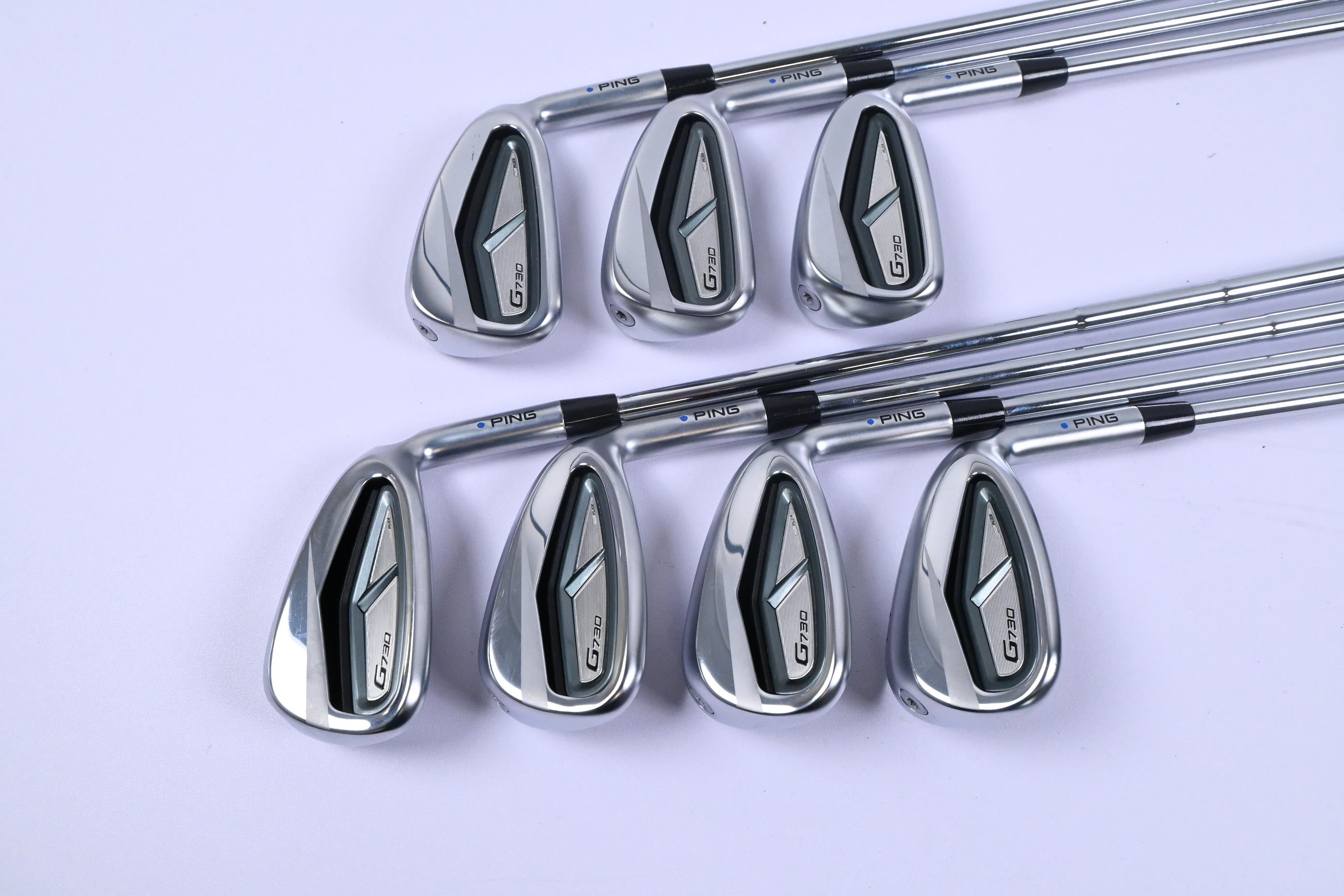 Ping G730 Irons / 6-PW+GW+50 Degree / Blue Dot / Regular Flex Dynamic Gold R300