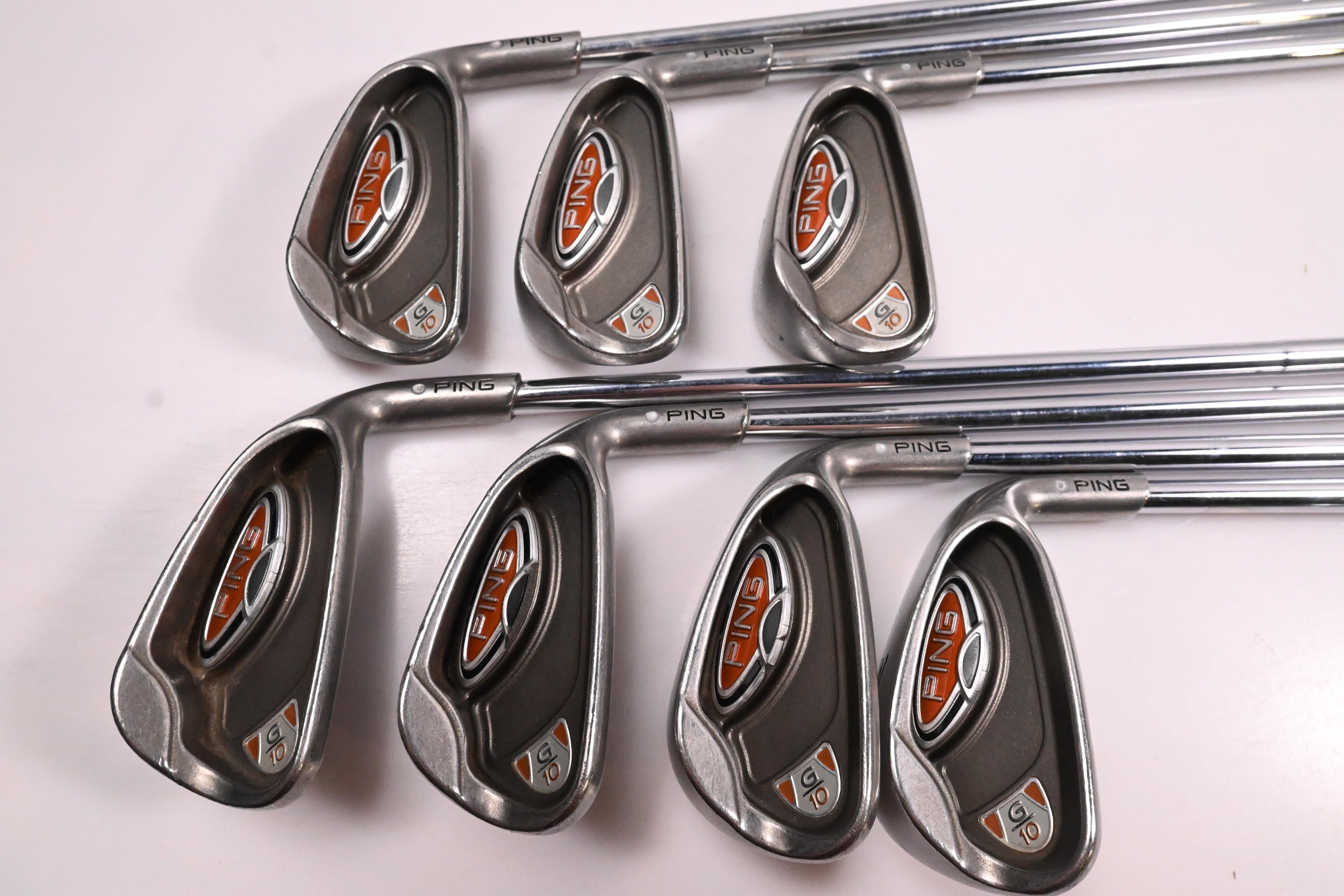 Ping G10 Irons / 4-PW / White Dot / Regular Flex Ping AWT Shafts