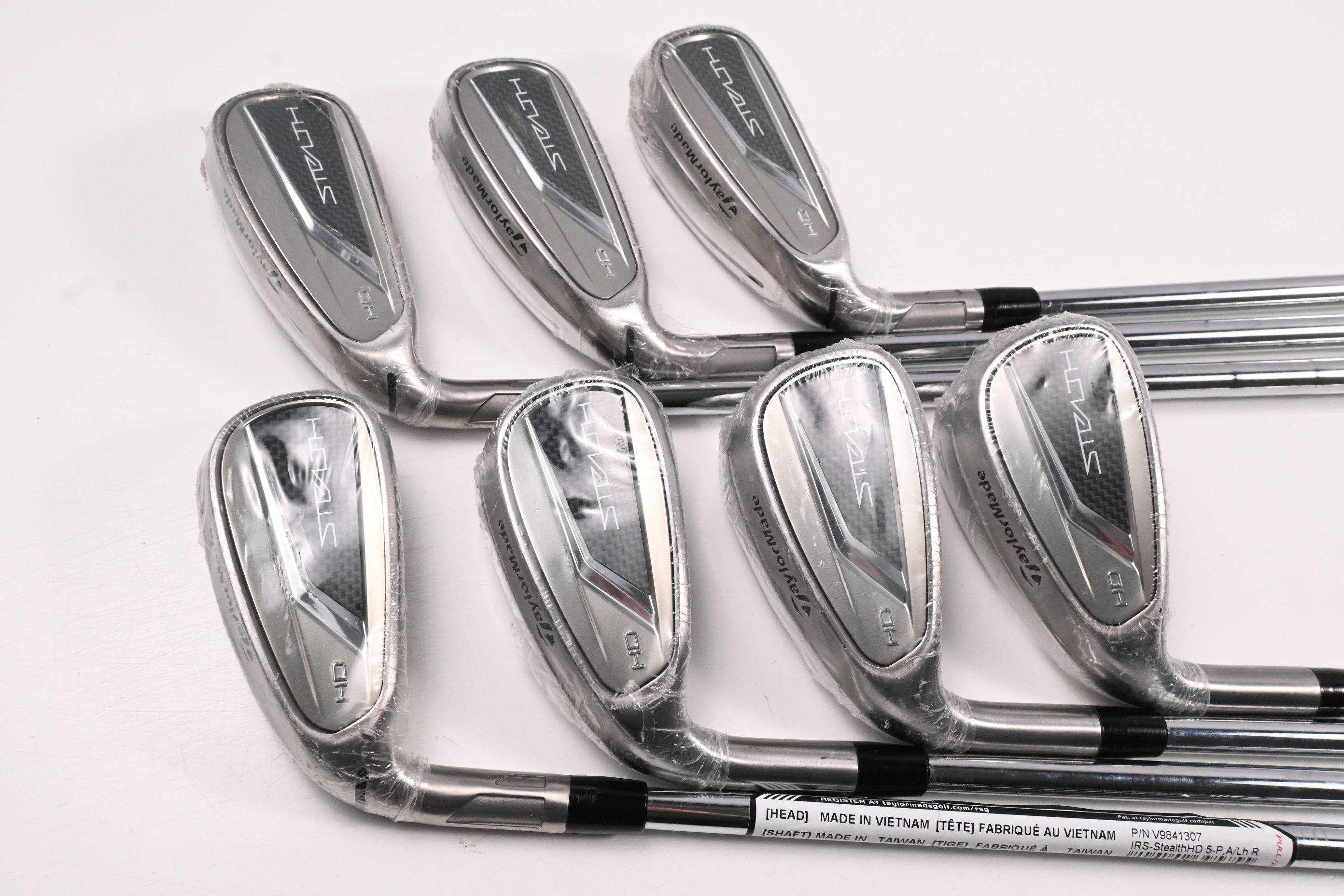 Left Hand Taylormade Stealth HD Irons / 5-PW+GW / Stiff Flex KBS Tour 120 Shafts