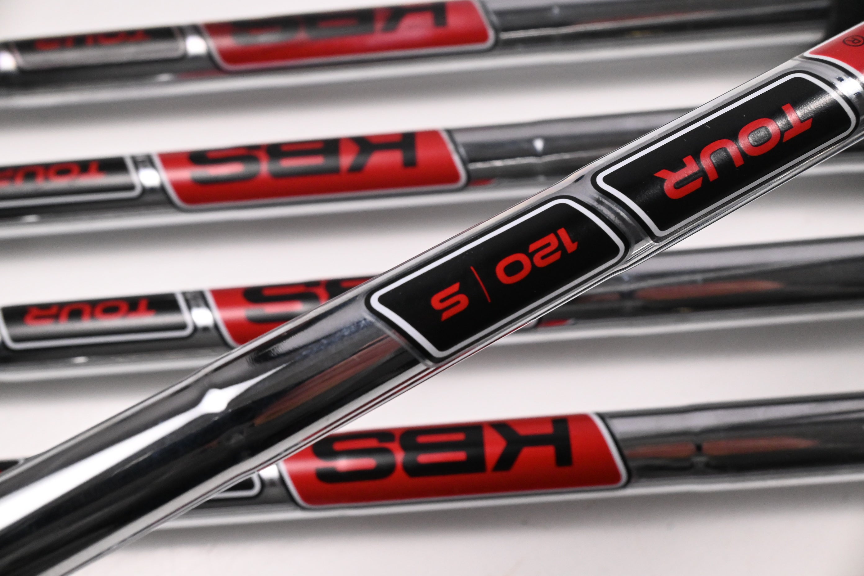 Left Hand Taylormade Stealth HD Irons / 5-PW+GW / Stiff Flex KBS Tour 120 Shafts