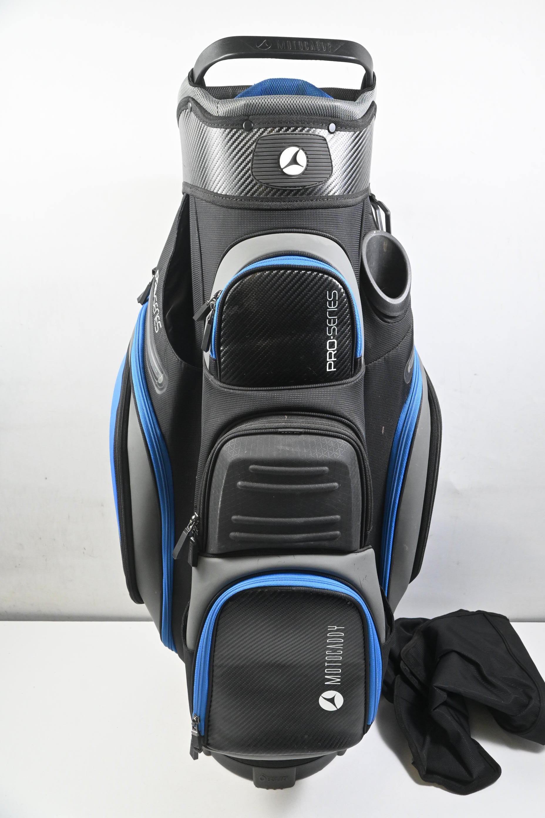Motocaddy Pro-Series Cart Bag / 14-Way Divider / Black, Blue & Grey