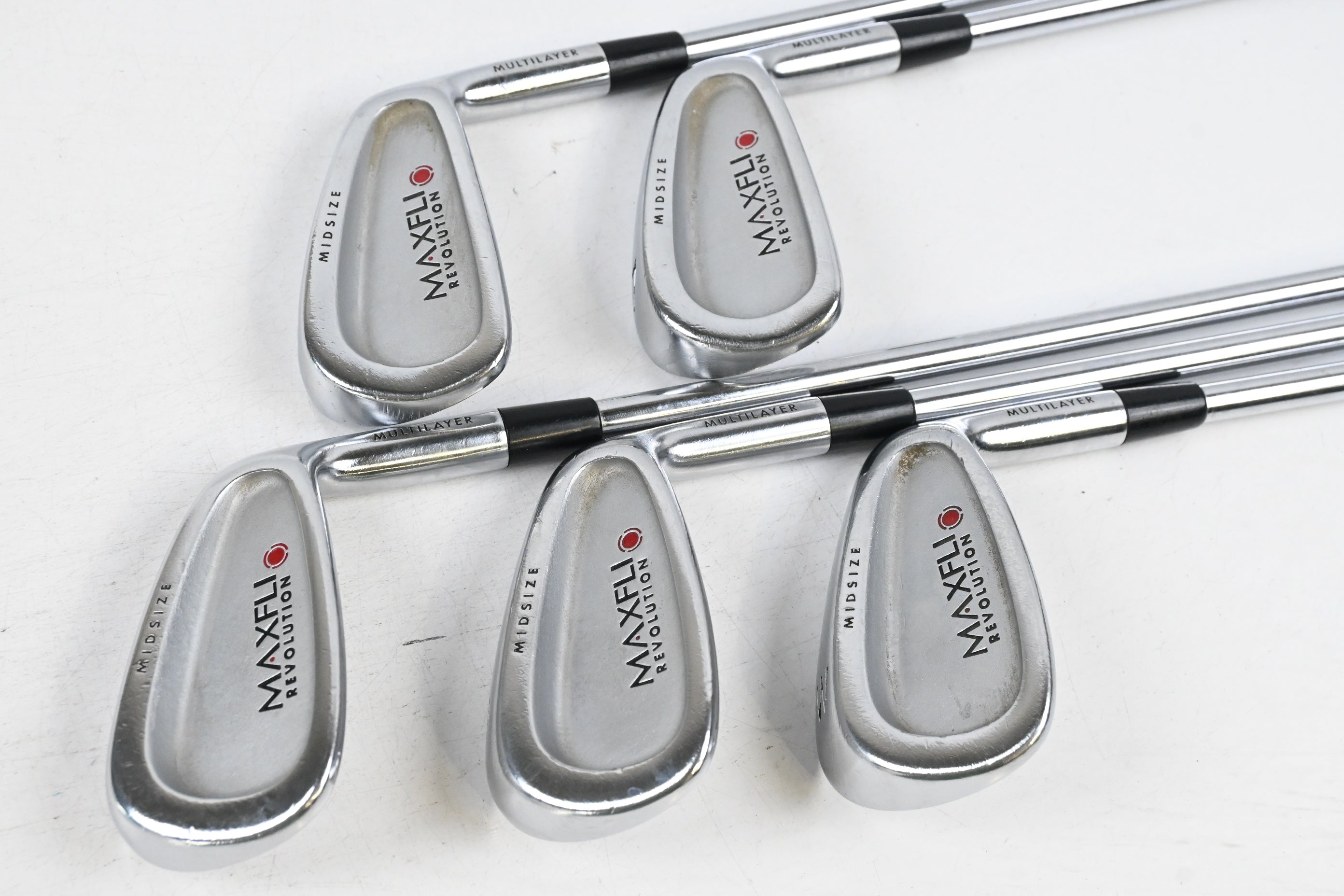 Maxfli Revolution Red Dot Irons / 6-PW / Stiff Flex Dynalite Gold Steel Shafts