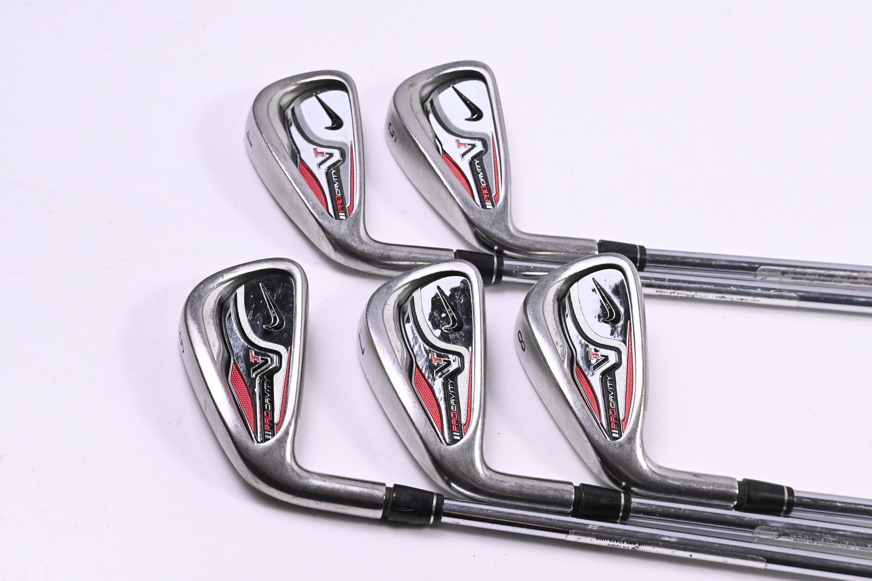 Left Hand Nike VR Pro Cavity Irons / 4-8i / Regular Flex Dynalite 110 Shafts