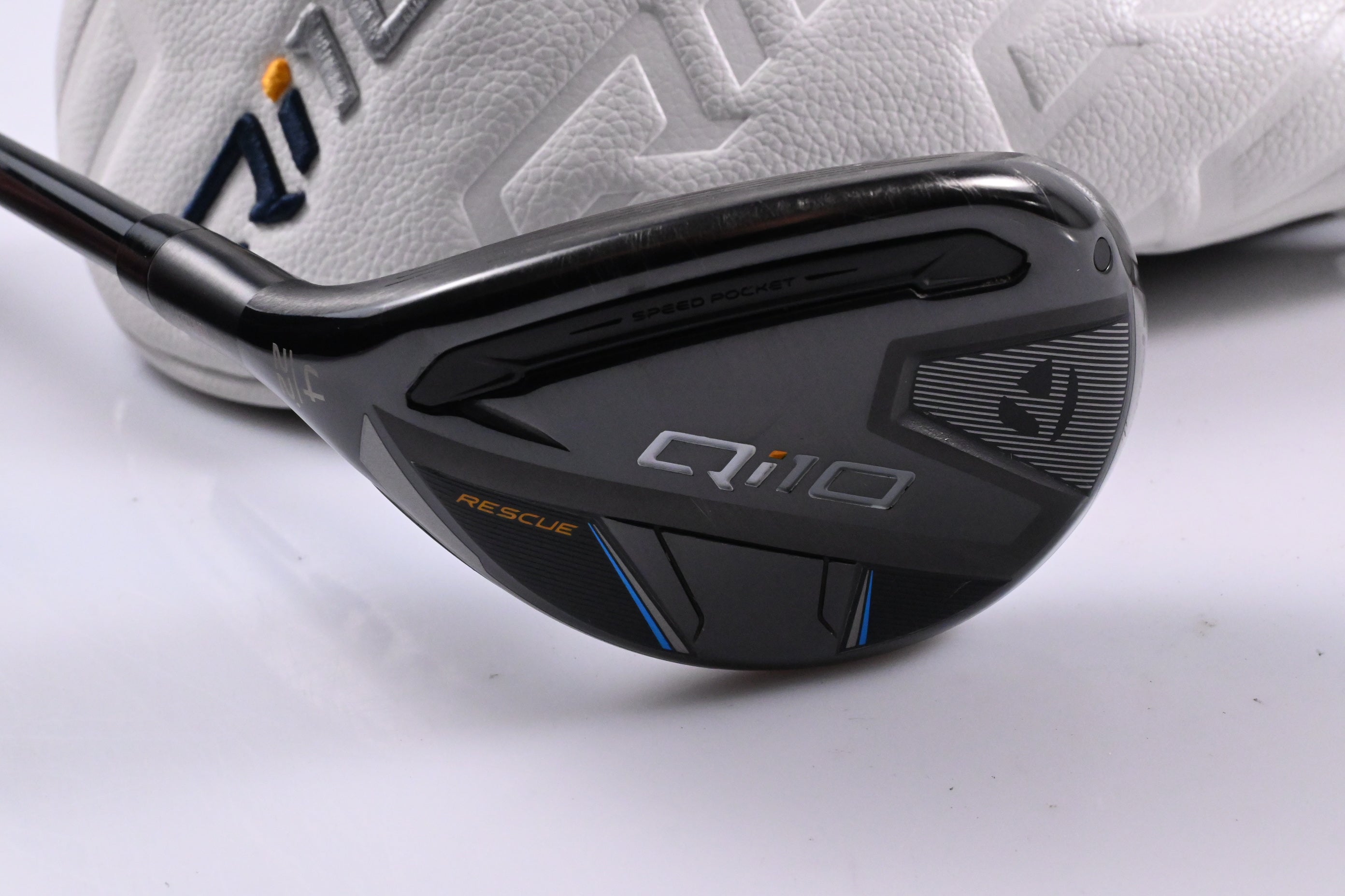 Left Hand Taylormade Qi10 #4 Hybrid / 22 Degree / Stiff Flex Ventus TR Blue 7