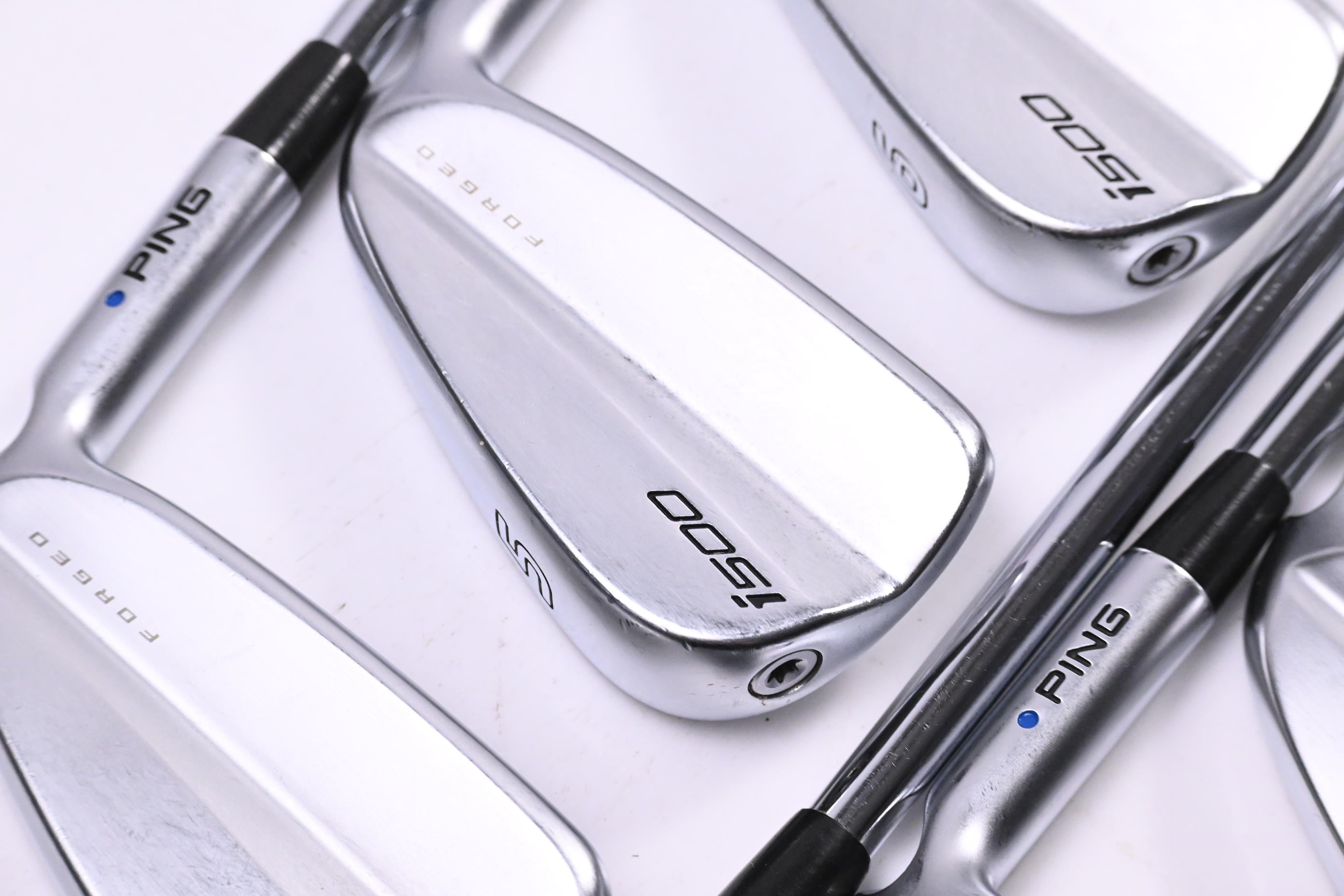Ping i500 Irons / 4-PW / Blue Dot / Stiff Flex Ping AWT 2.0 Steel Shafts