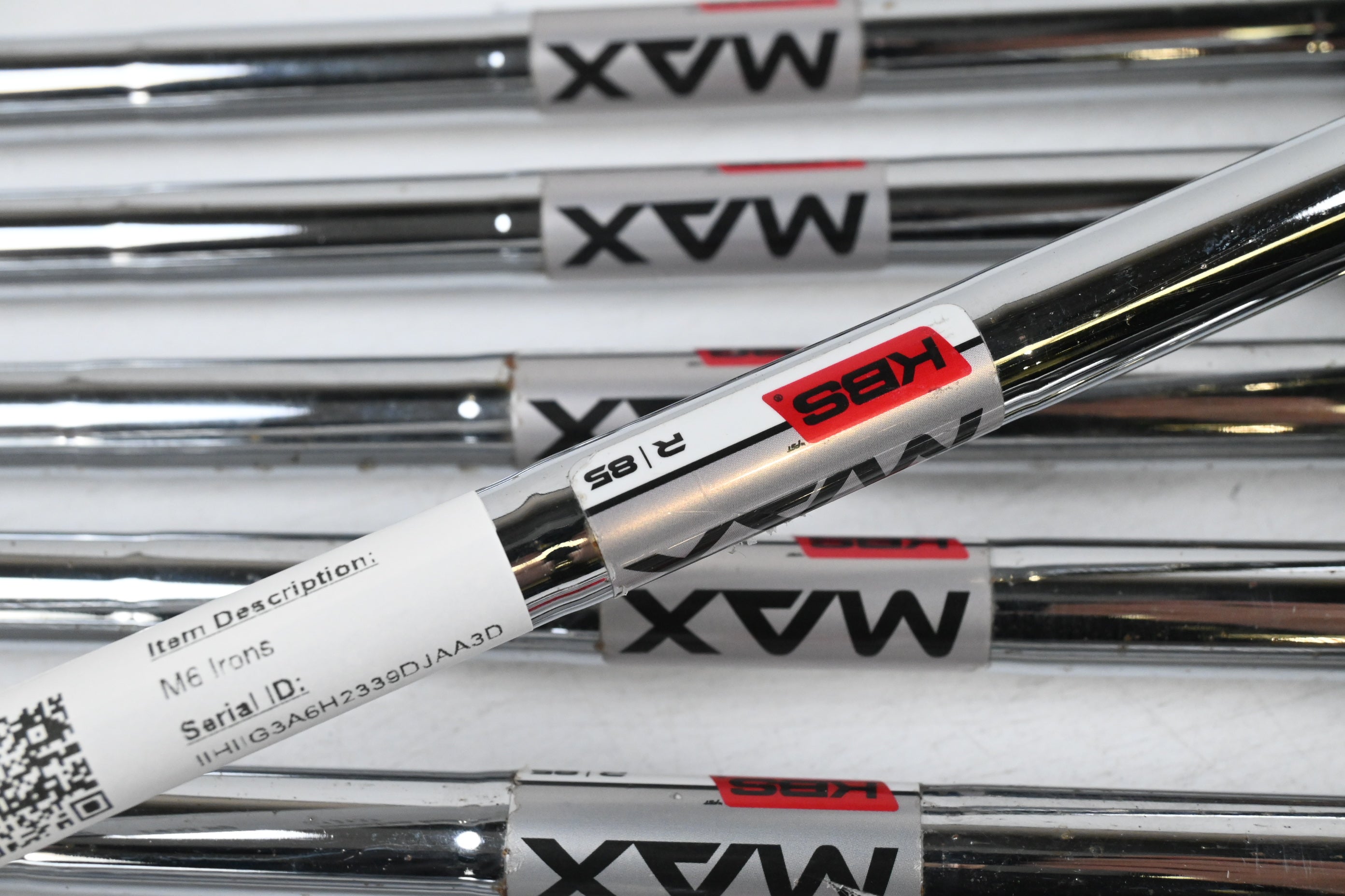 Taylormade M6 Irons / 5-PW+GW+SW / Regular Flex KBS MAX 85 Shafts