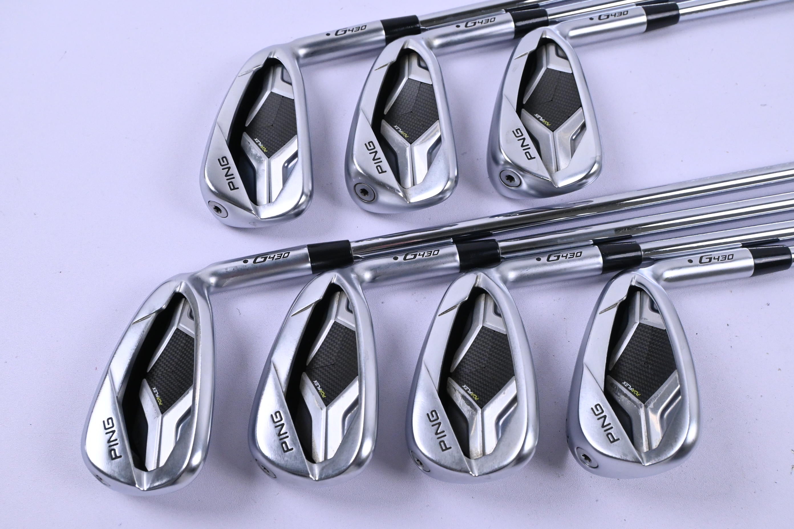Ping G430 Irons / 5-PW+GW / Black Dot / Regular Flex Ping AWT 2.0 Shafts