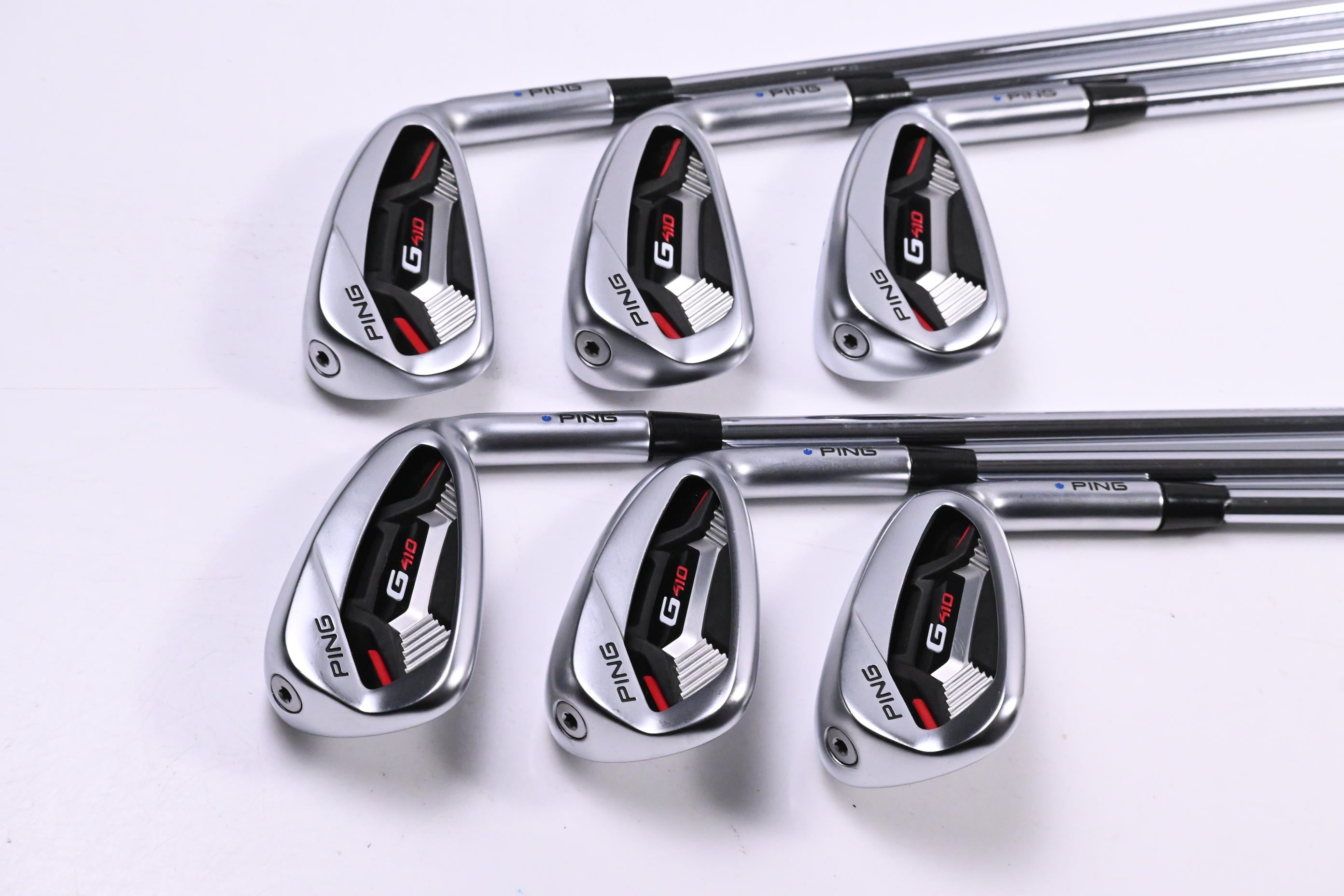 Ping G410 Irons / 5-PW / Blue Dot / Regular Flex Ping AWT 2.0 Shafts