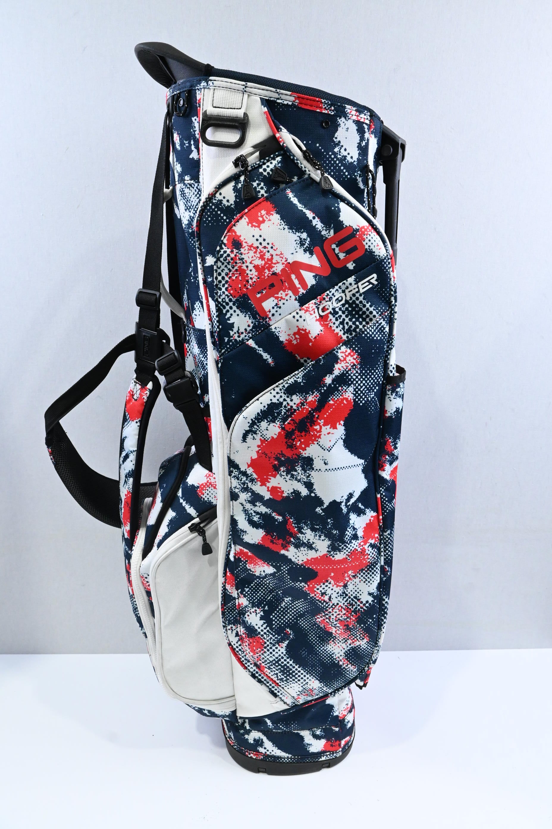 Ping Hoofer Stand Bag / 4-Way / Blue, White, Red