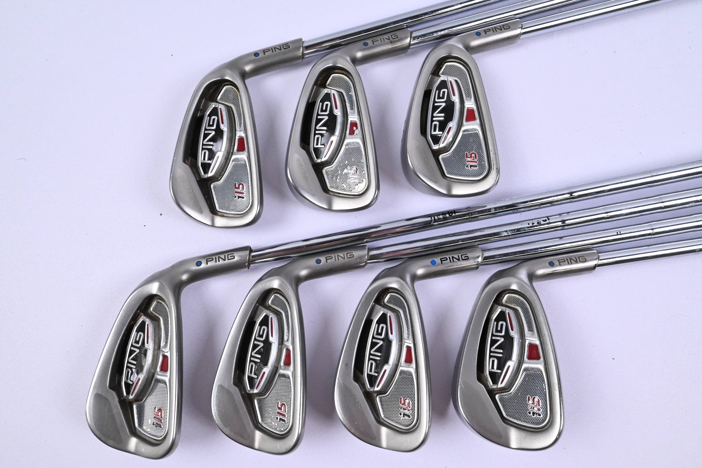 Ping i15 Irons / 4-PW / Blue Dot / Stiff Flex Ping Z-Z65 Shafts