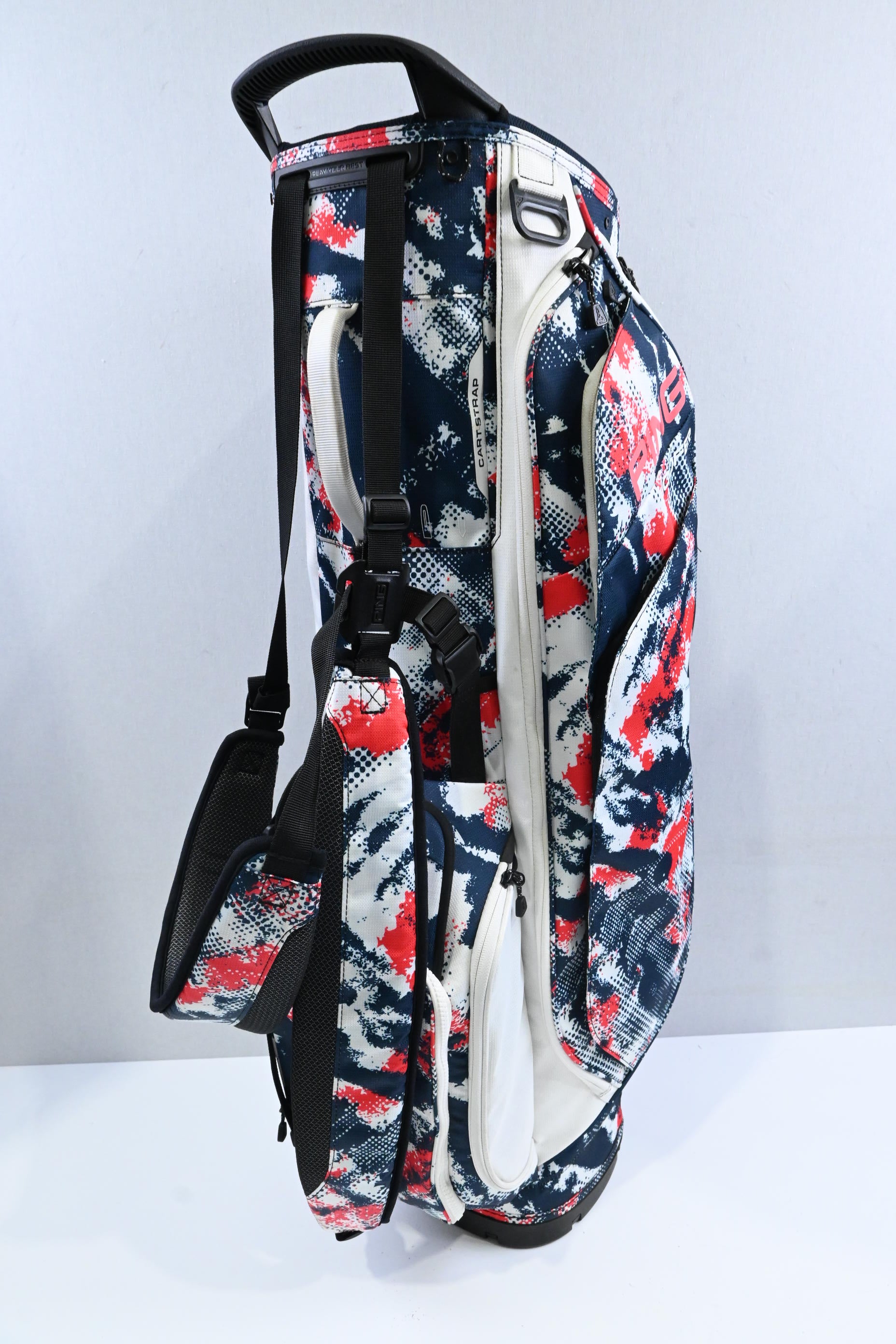 Ping Hoofer Stand Bag / 4-Way / Blue, White, Red